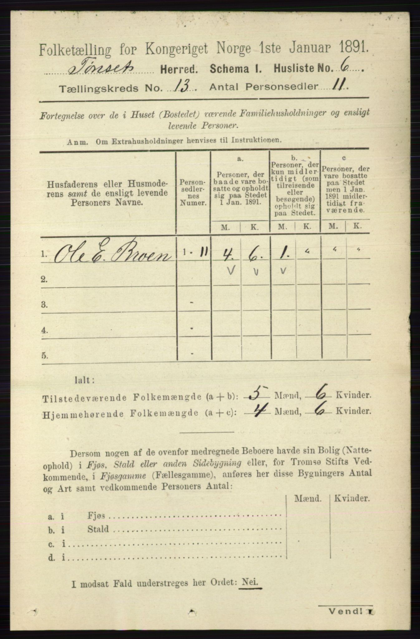 RA, 1891 census for 0437 Tynset, 1891, p. 3469