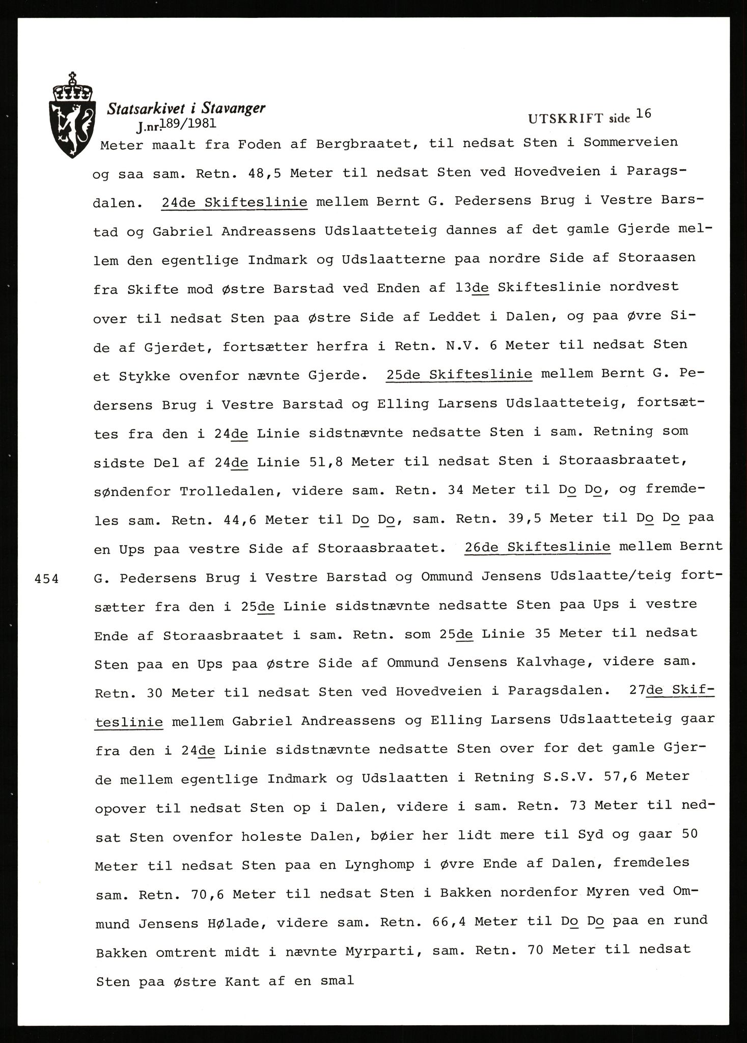 Statsarkivet i Stavanger, AV/SAST-A-101971/03/Y/Yj/L0006: Avskrifter sortert etter gårdsnavn: Bakke - Baustad, 1750-1930, p. 374