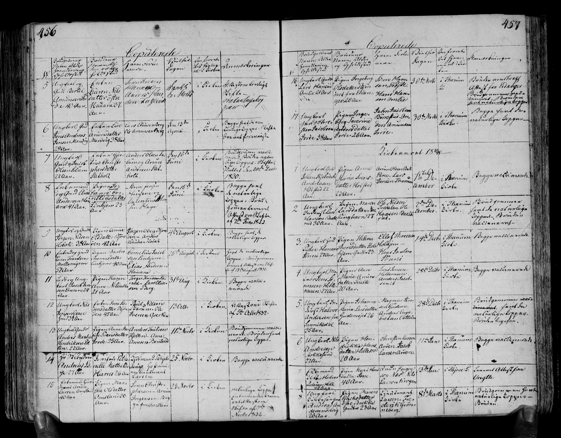 Brunlanes kirkebøker, SAKO/A-342/F/Fa/L0002: Parish register (official) no. I 2, 1802-1834, p. 456-457