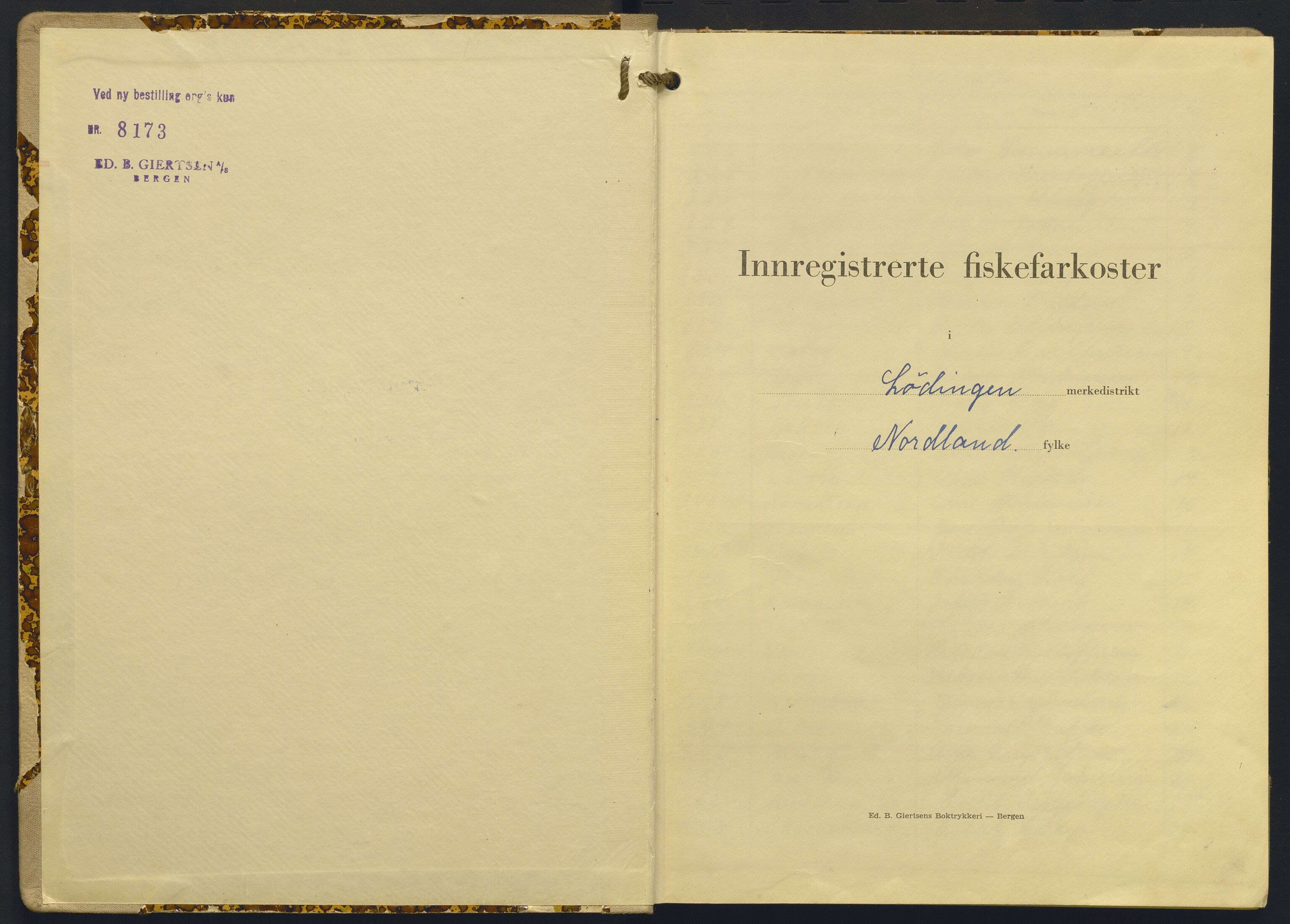 Fiskeridirektoratet - 1 Adm. ledelse - 13 Båtkontoret, AV/SAB-A-2003/I/Ia/Iac/L0116: 135.0337/5 Merkeprotokoll - Lødingen, 1957-1969