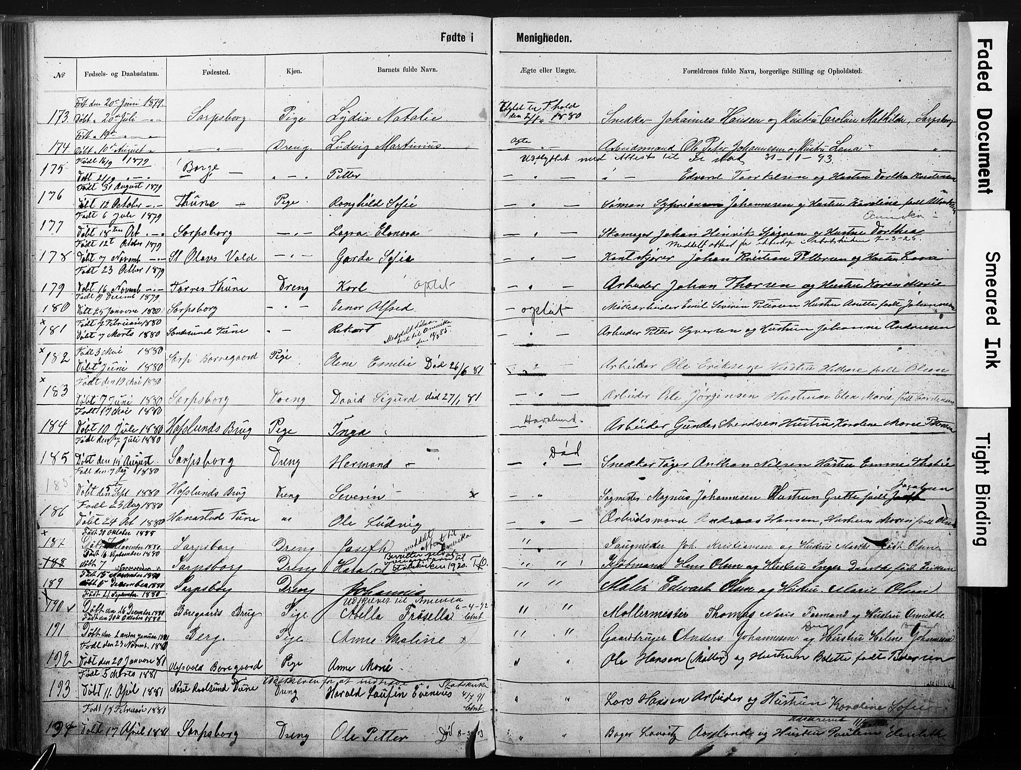 Sarpsborg metodistkirke, AV/SAO-PAO-0233/A/L0003: Dissenter register no. 3, 1856-1893