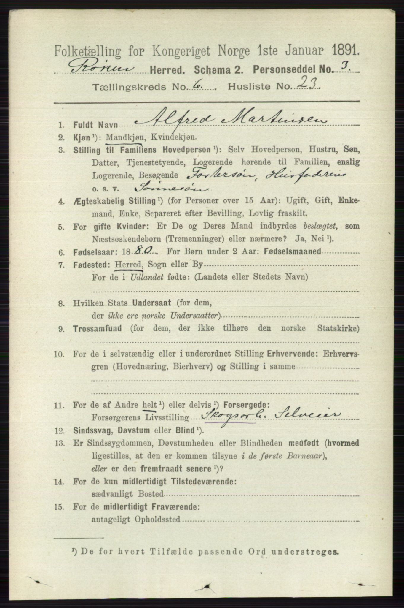 RA, 1891 census for 0627 Røyken, 1891, p. 3756