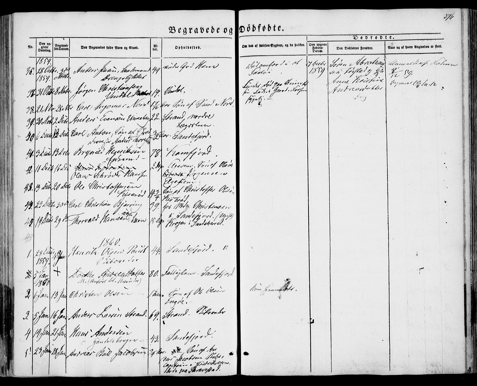 Sandar kirkebøker, SAKO/A-243/F/Fa/L0007: Parish register (official) no. 7, 1855-1861, p. 376
