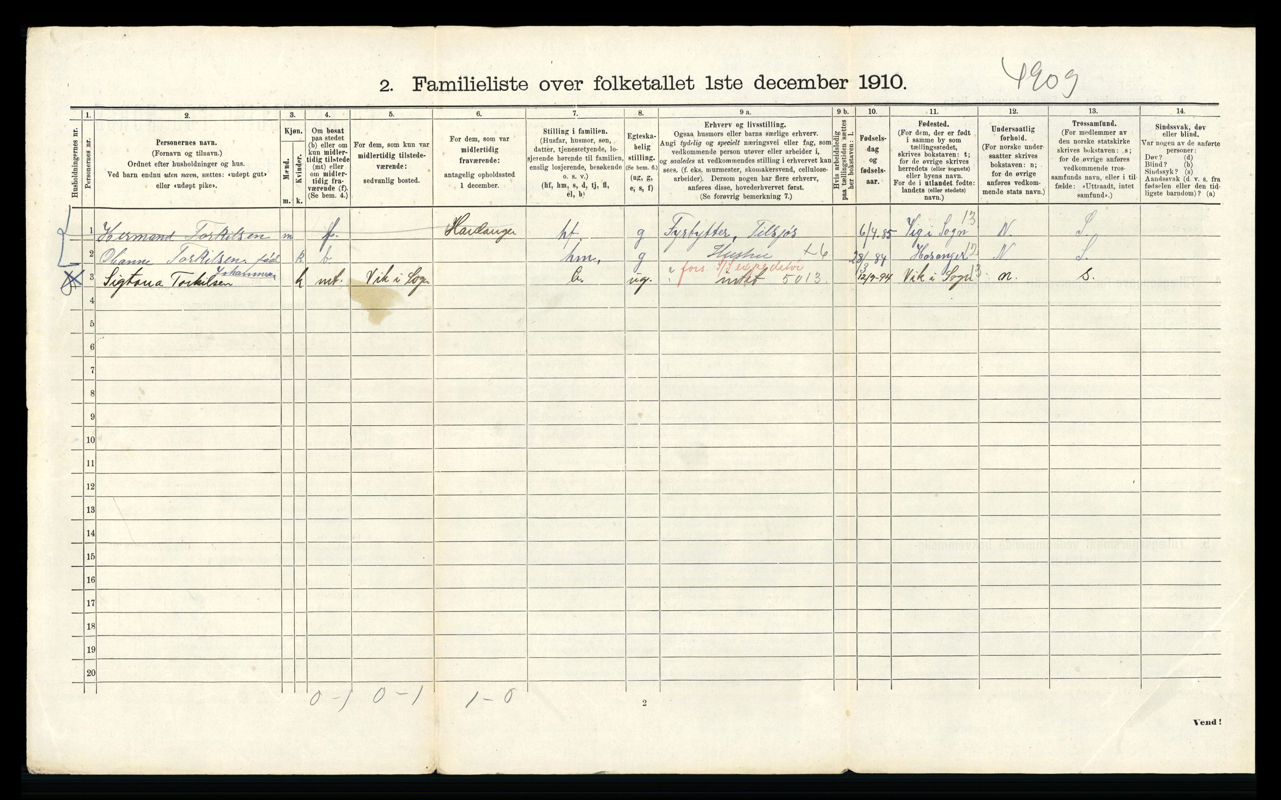 RA, 1910 census for Bergen, 1910, p. 32844