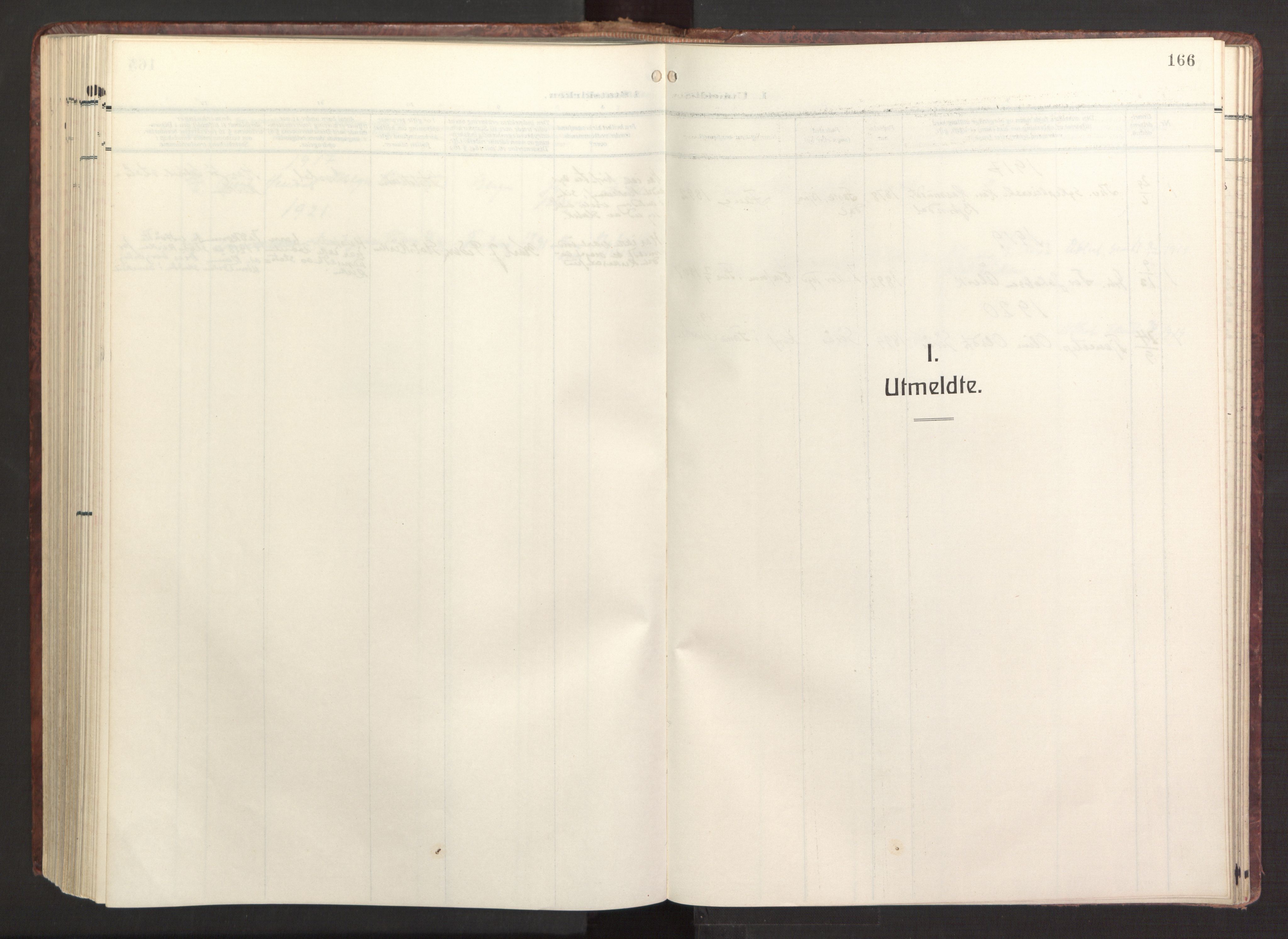 Fana Sokneprestembete, AV/SAB-A-75101/H/Haa/Haab/L0005: Parish register (official) no. B 5, 1915-1923, p. 166