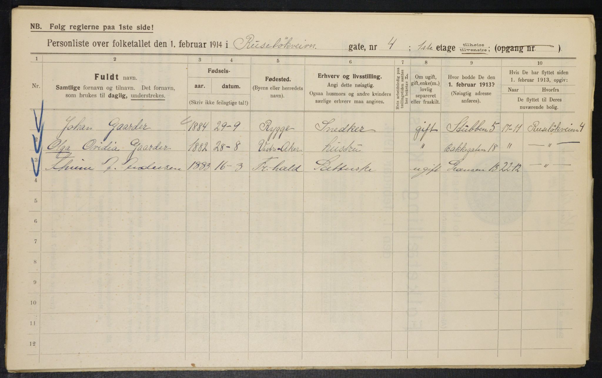 OBA, Municipal Census 1914 for Kristiania, 1914, p. 84502