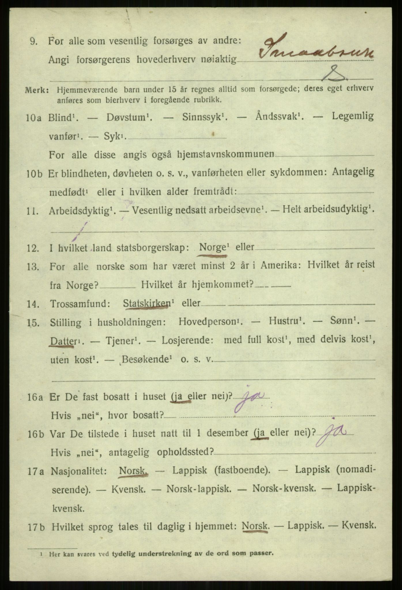 SATØ, 1920 census for Torsken, 1920, p. 682