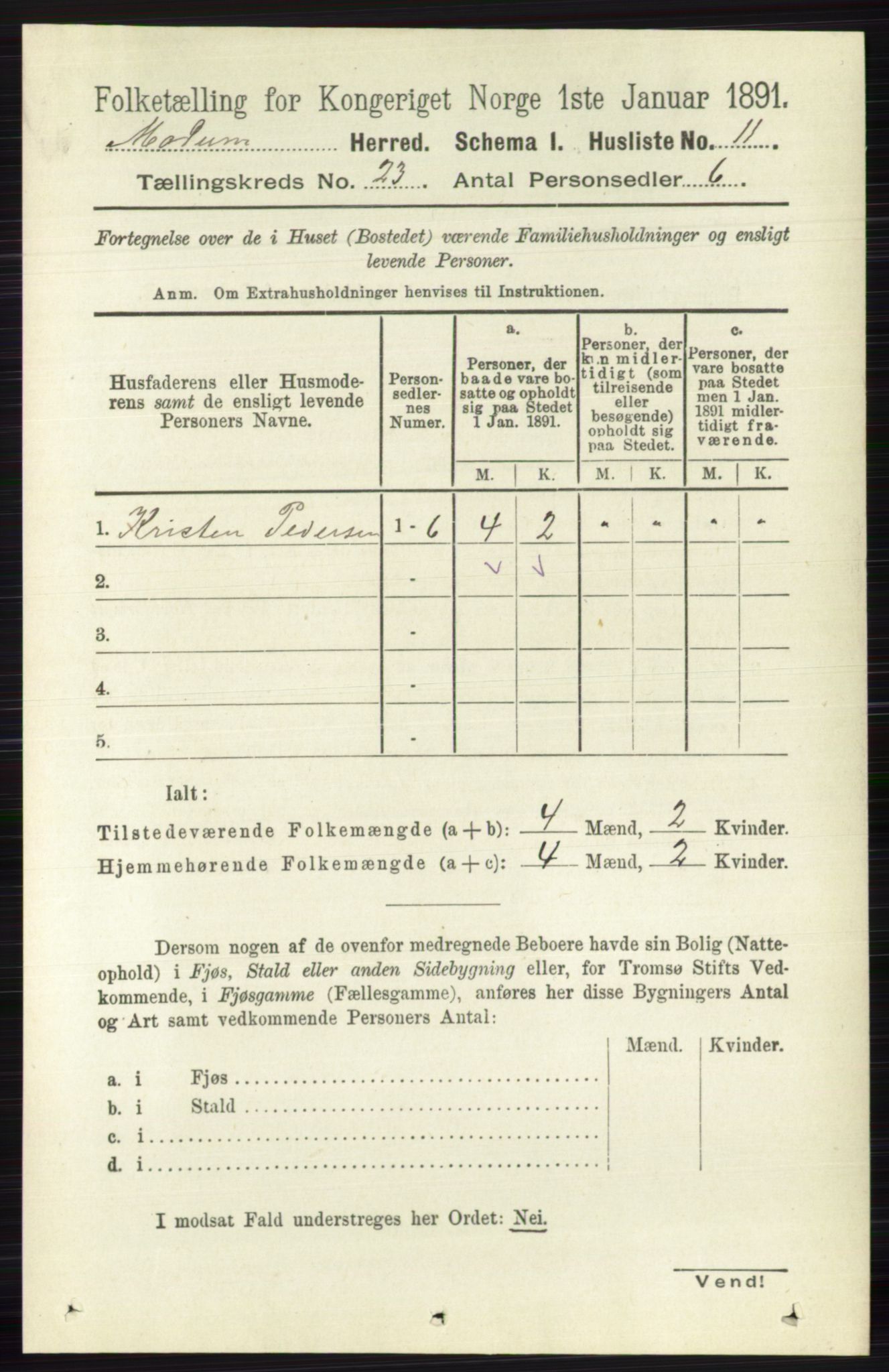 RA, 1891 census for 0623 Modum, 1891, p. 8678