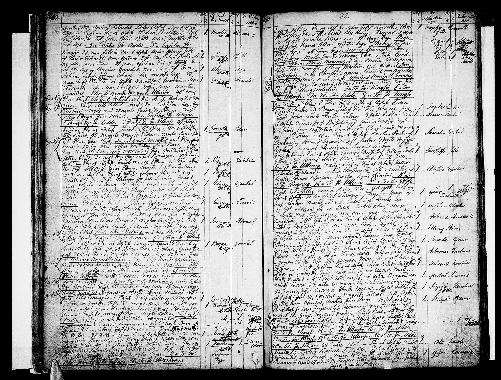 Ullensvang sokneprestembete, SAB/A-78701/H/Haa: Parish register (official) no. A 8, 1804-1835, p. 22