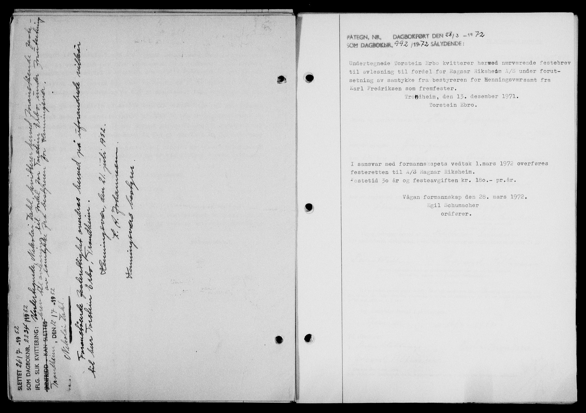 Lofoten sorenskriveri, SAT/A-0017/1/2/2C/L0016a: Mortgage book no. 16a, 1947-1947, Diary no: : 1301/1947