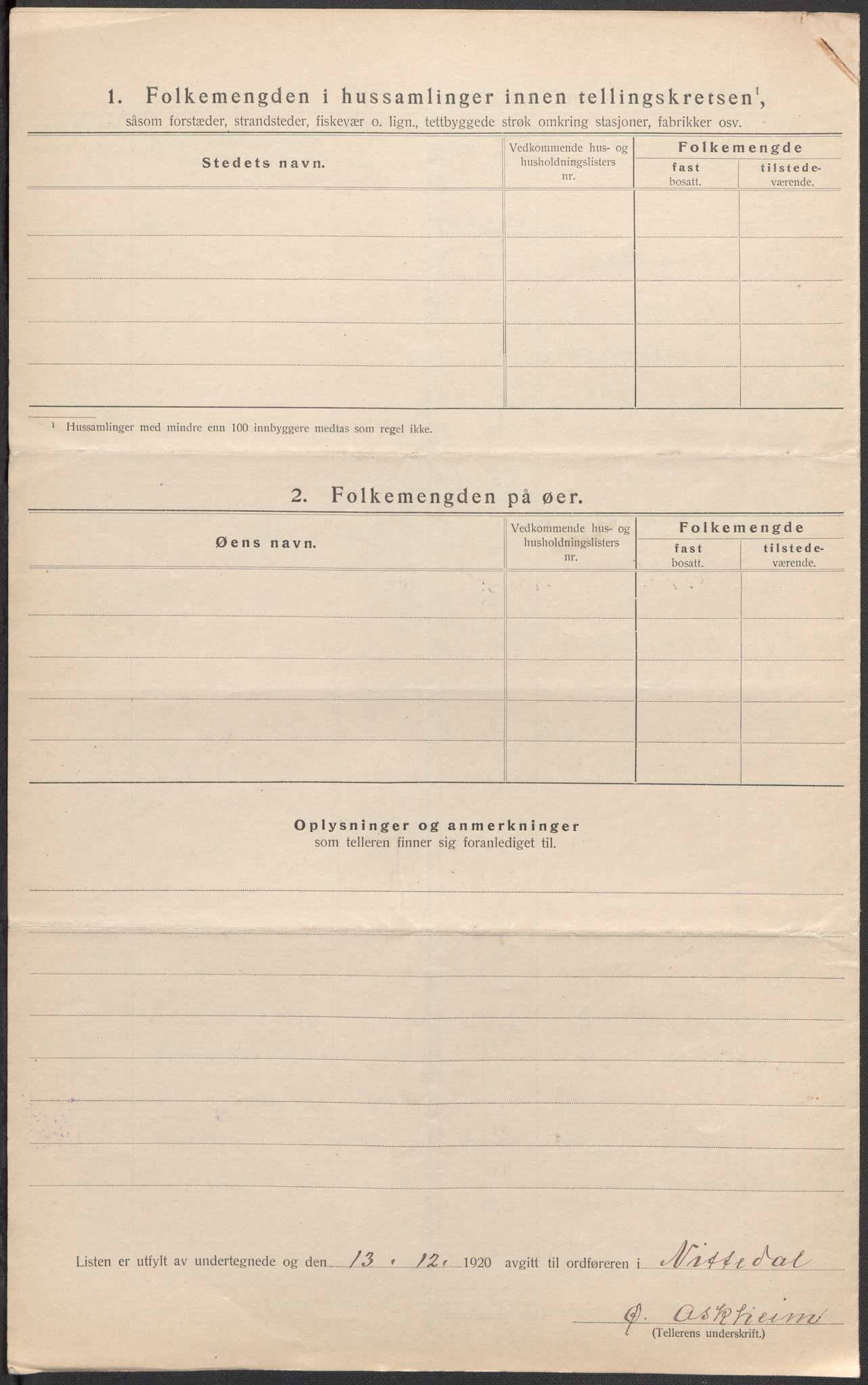 SAO, 1920 census for Nittedal, 1920, p. 7
