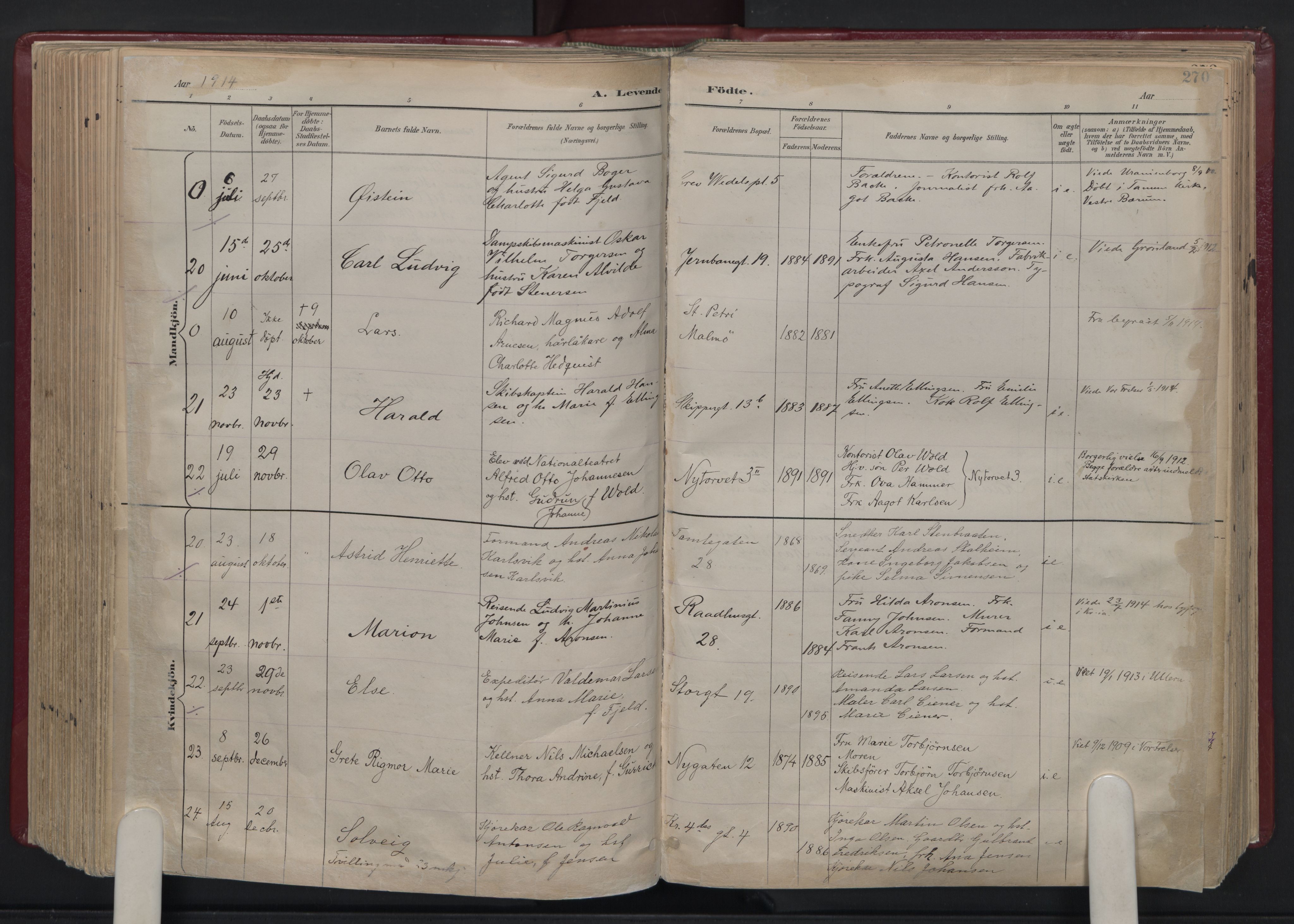 Oslo domkirke Kirkebøker, AV/SAO-A-10752/F/Fa/L0039: Parish register (official) no. 39, 1893-1932, p. 270