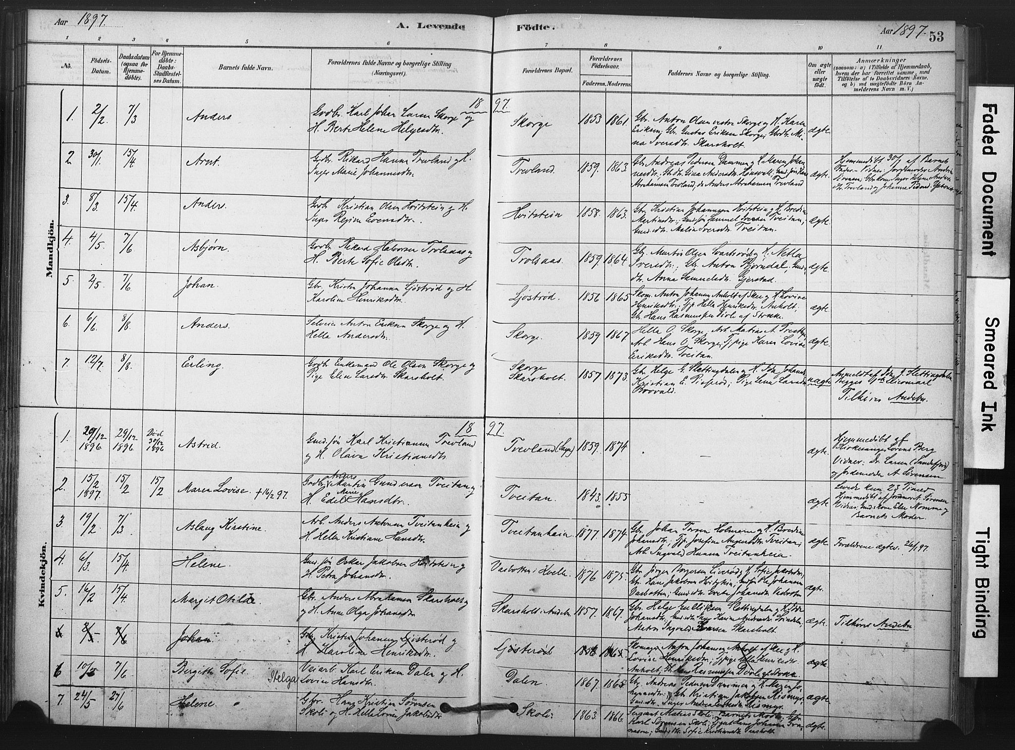 Andebu kirkebøker, AV/SAKO-A-336/F/Fa/L0008: Parish register (official) no. 8, 1878-1902, p. 53