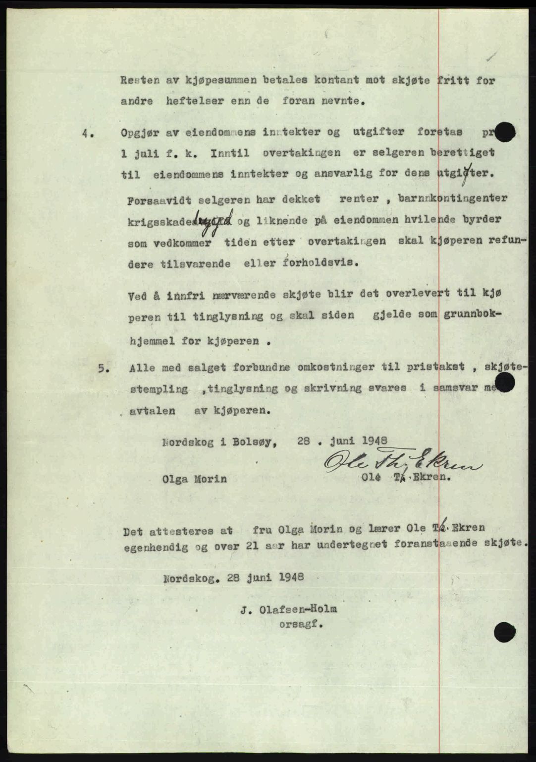 Romsdal sorenskriveri, AV/SAT-A-4149/1/2/2C: Mortgage book no. A26, 1948-1948, Diary no: : 1653/1948