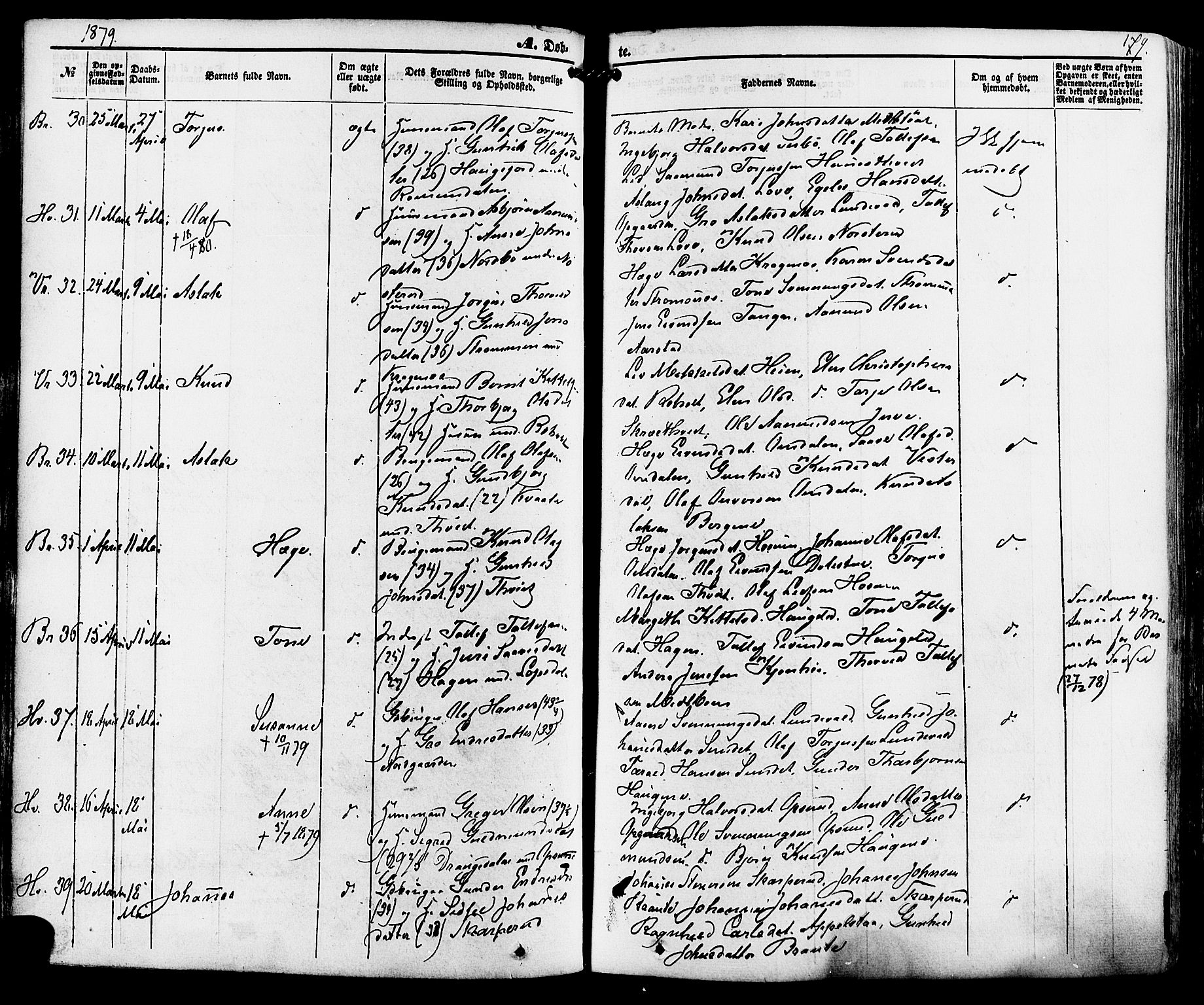 Kviteseid kirkebøker, AV/SAKO-A-276/F/Fa/L0007: Parish register (official) no. I 7, 1859-1881, p. 179