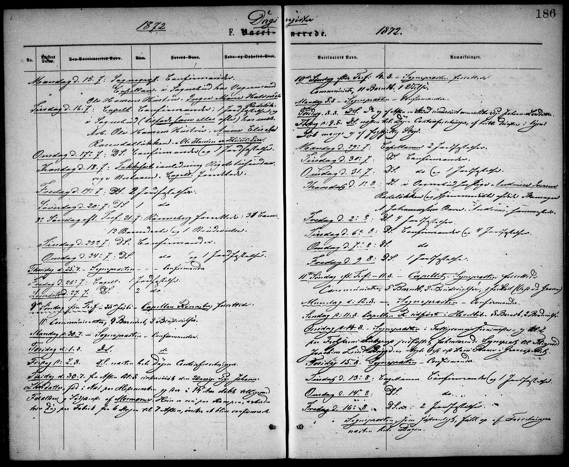 Østre Aker prestekontor Kirkebøker, SAO/A-10840/F/Fa/L0002: Parish register (official) no. I 2, 1861-1878, p. 186
