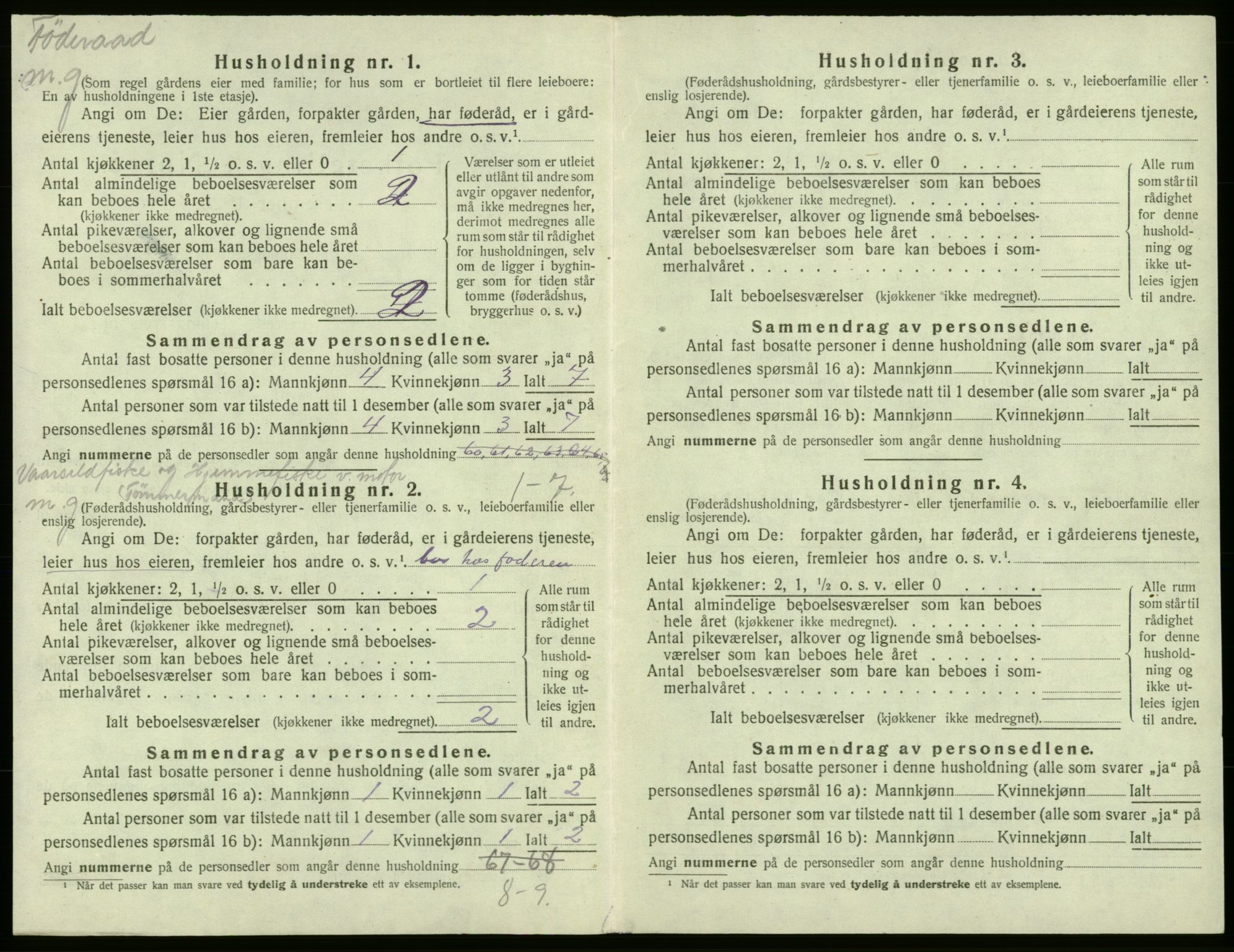 SAB, 1920 census for Bremnes, 1920, p. 645