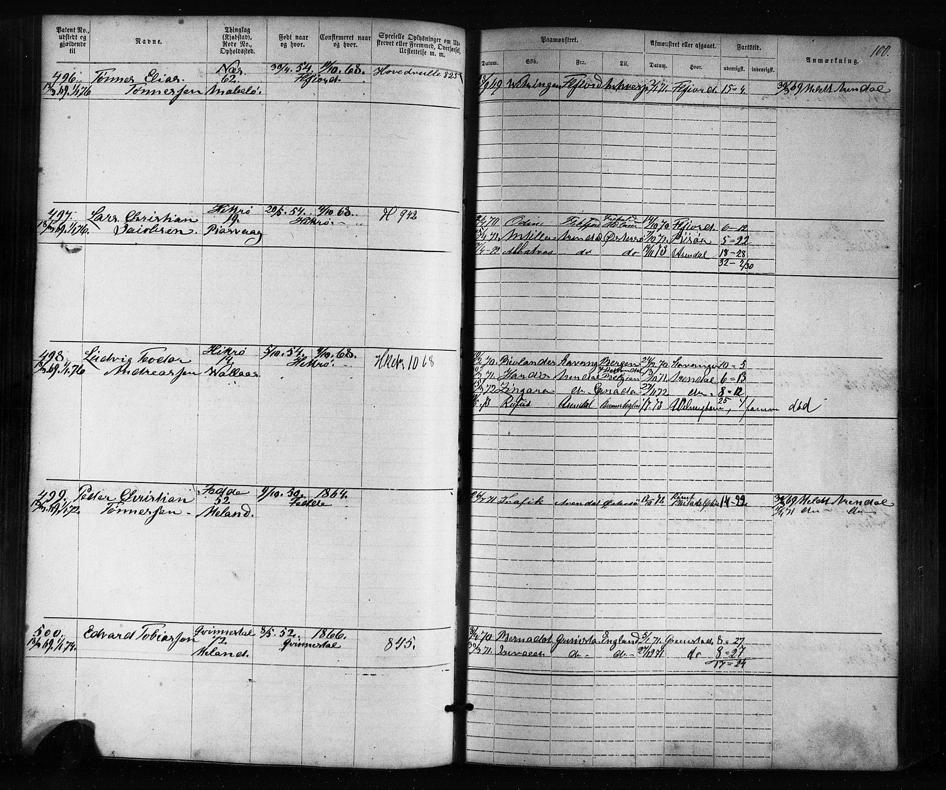 Flekkefjord mønstringskrets, AV/SAK-2031-0018/F/Fa/L0005: Annotasjonsrulle nr 1-1915 med register, Æ-2, 1868-1896, p. 120