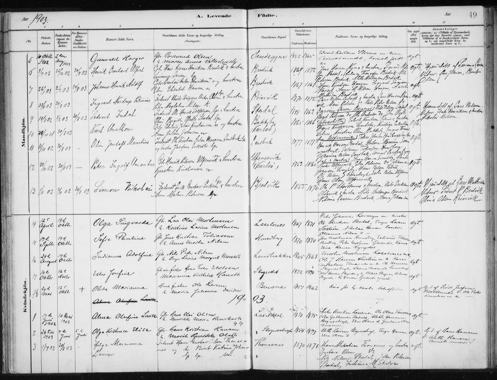 Lyngen sokneprestembete, AV/SATØ-S-1289/H/He/Hea/L0010kirke: Parish register (official) no. 10, 1883-1904, p. 49