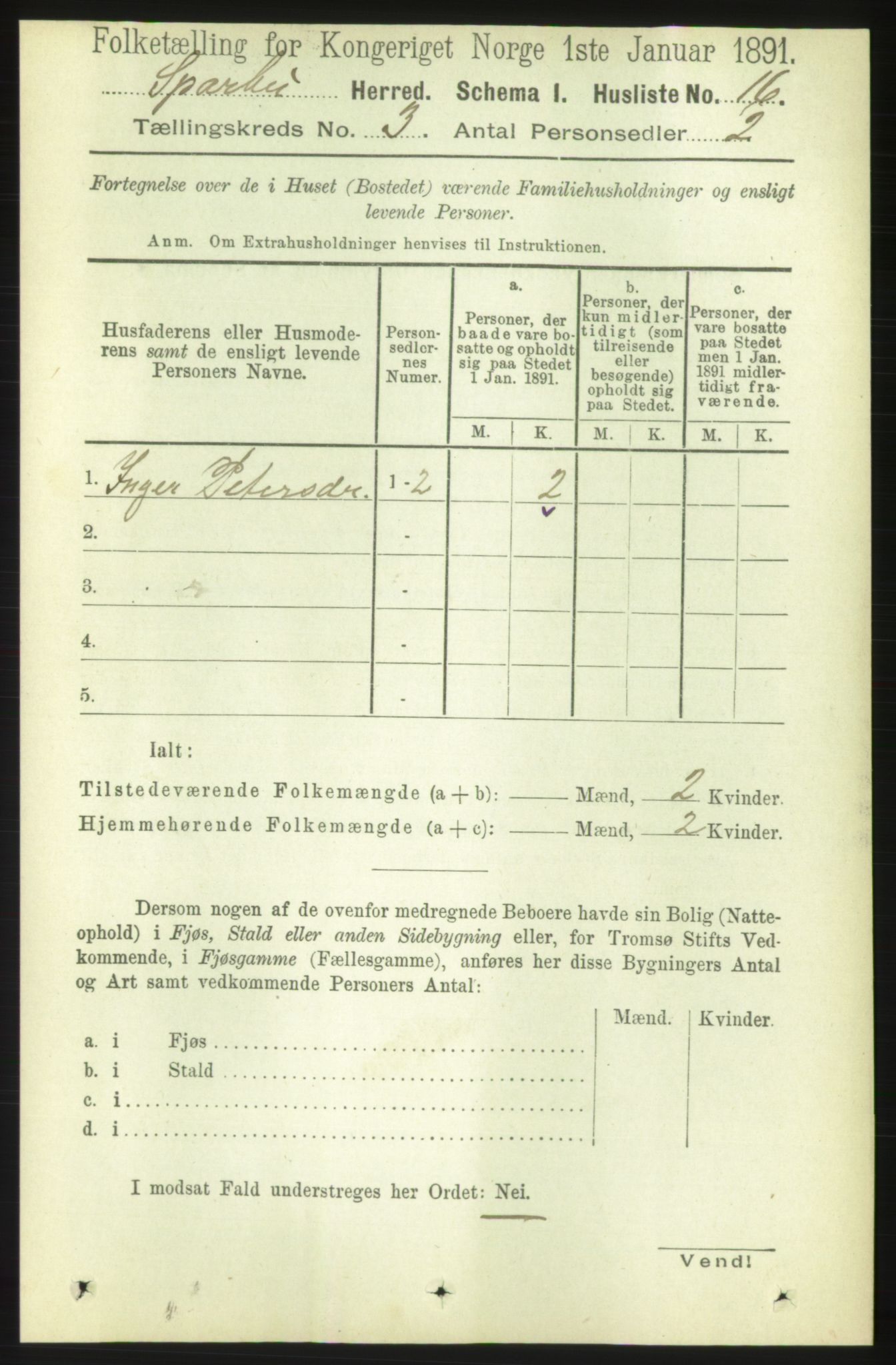 RA, 1891 census for 1731 Sparbu, 1891, p. 811