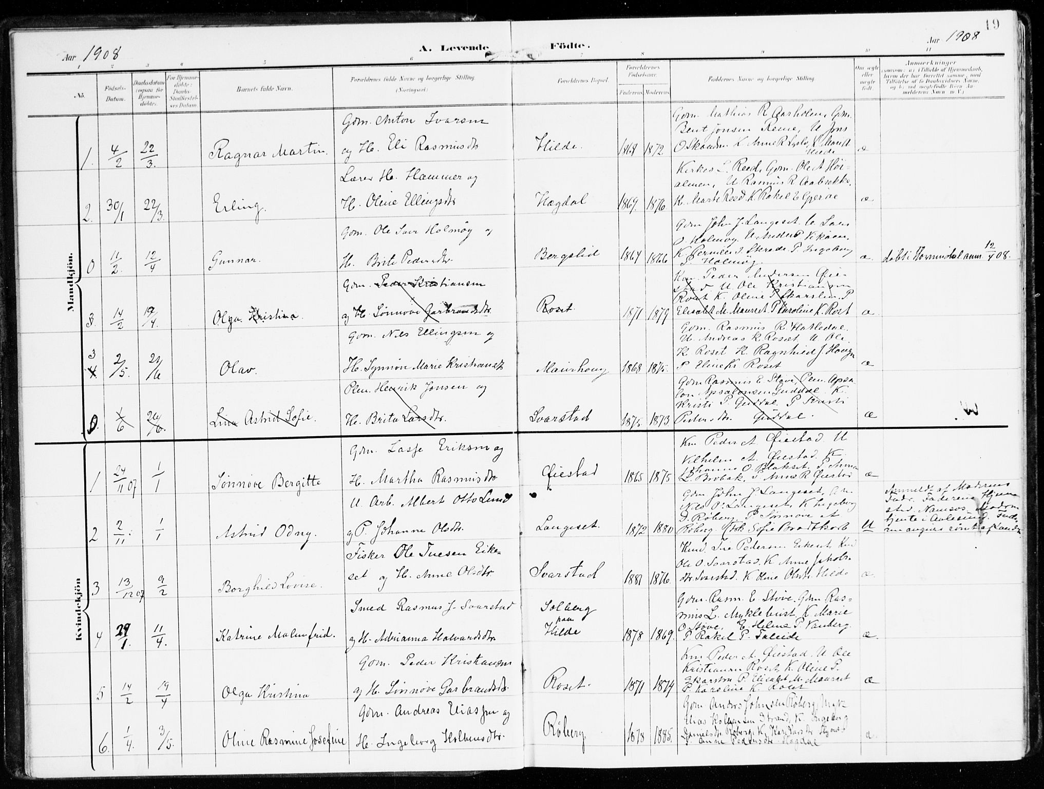 Innvik sokneprestembete, AV/SAB-A-80501: Parish register (official) no. B 2, 1903-1929, p. 19