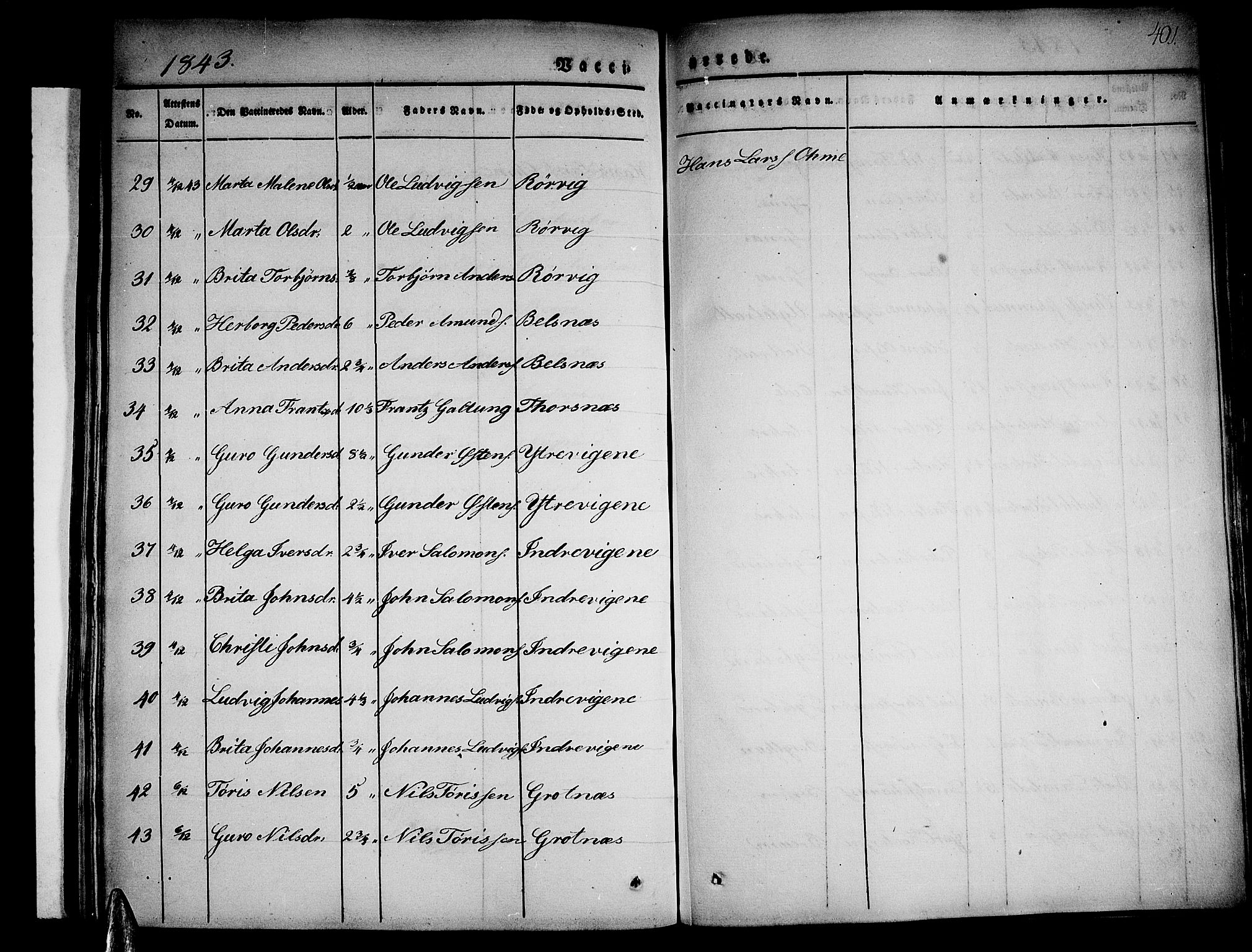 Strandebarm sokneprestembete, AV/SAB-A-78401/H/Haa: Parish register (official) no. A 6, 1826-1843, p. 401