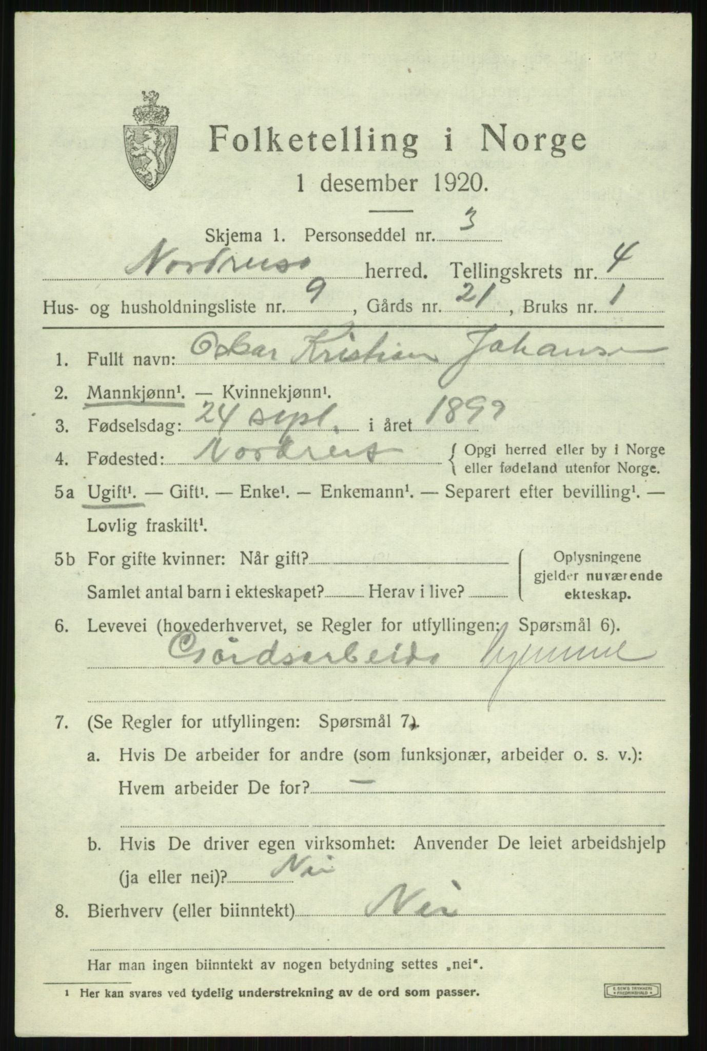 SATØ, 1920 census for Nordreisa, 1920, p. 1955