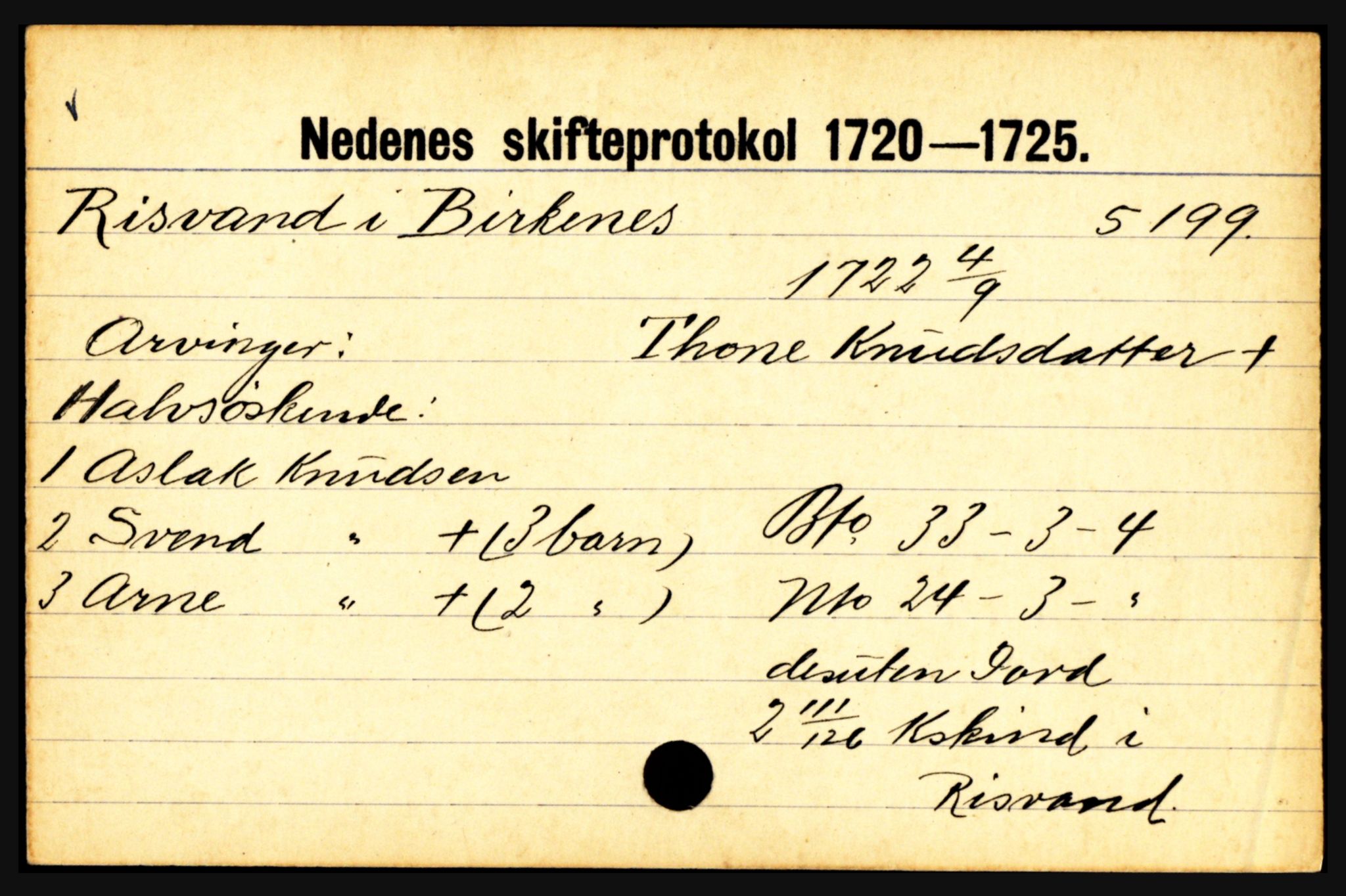 Nedenes sorenskriveri før 1824, AV/SAK-1221-0007/H, p. 23967