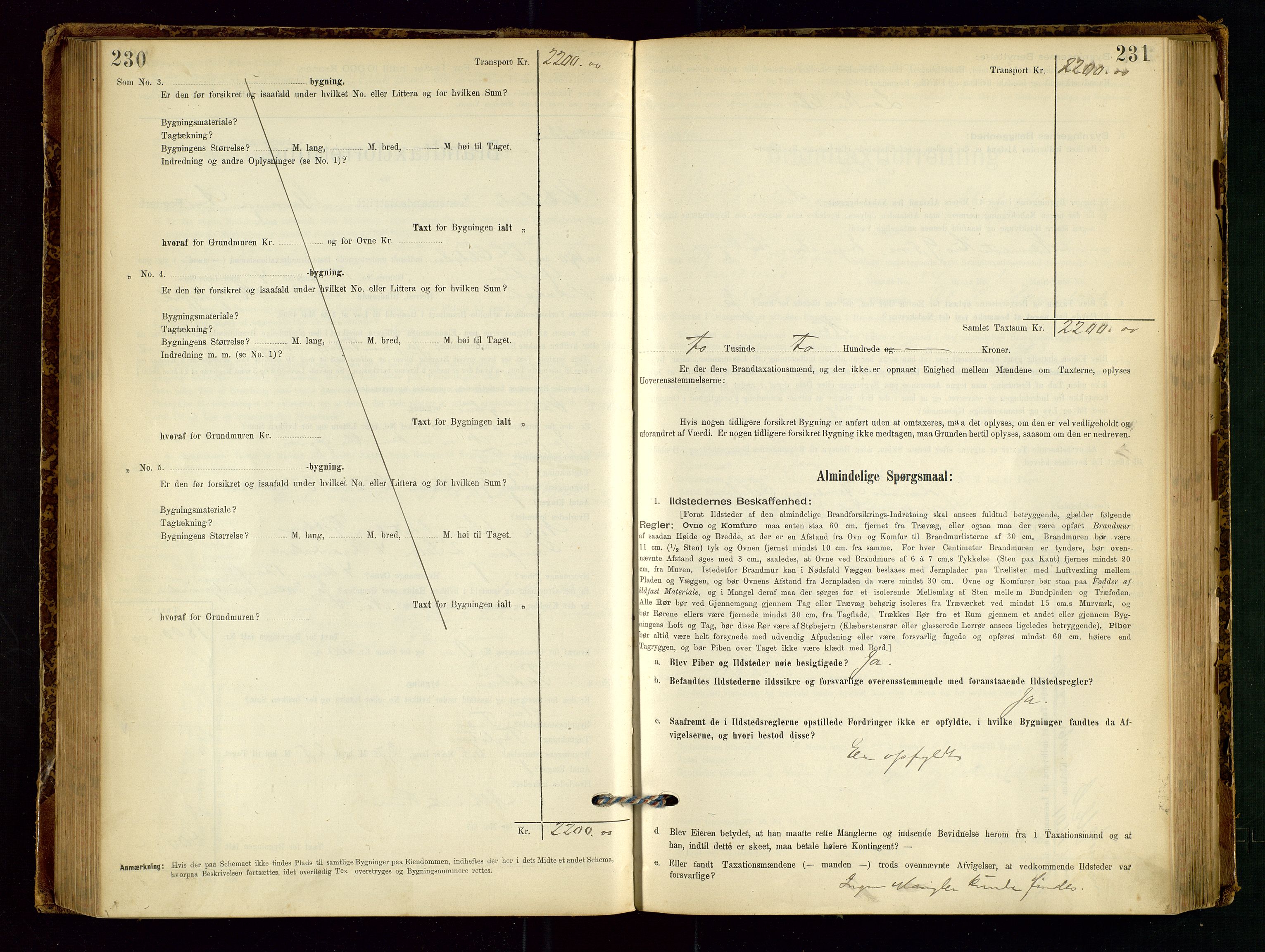 Vikedal lensmannskontor, SAST/A-100179/Gob/L0004: Branntakstprotokoll, 1894-1952, p. 230-231