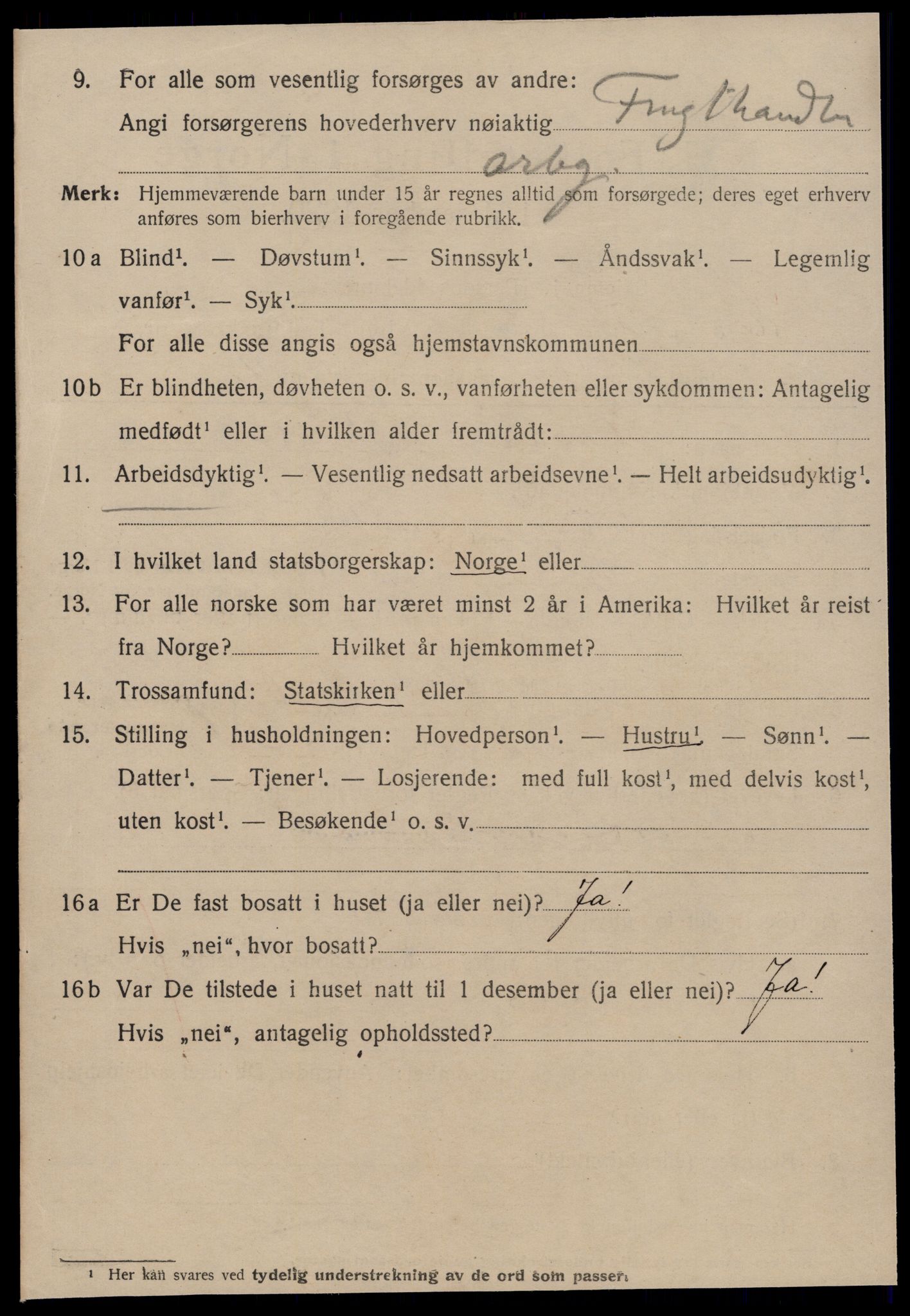 SAT, 1920 census for Kristiansund, 1920, p. 36968