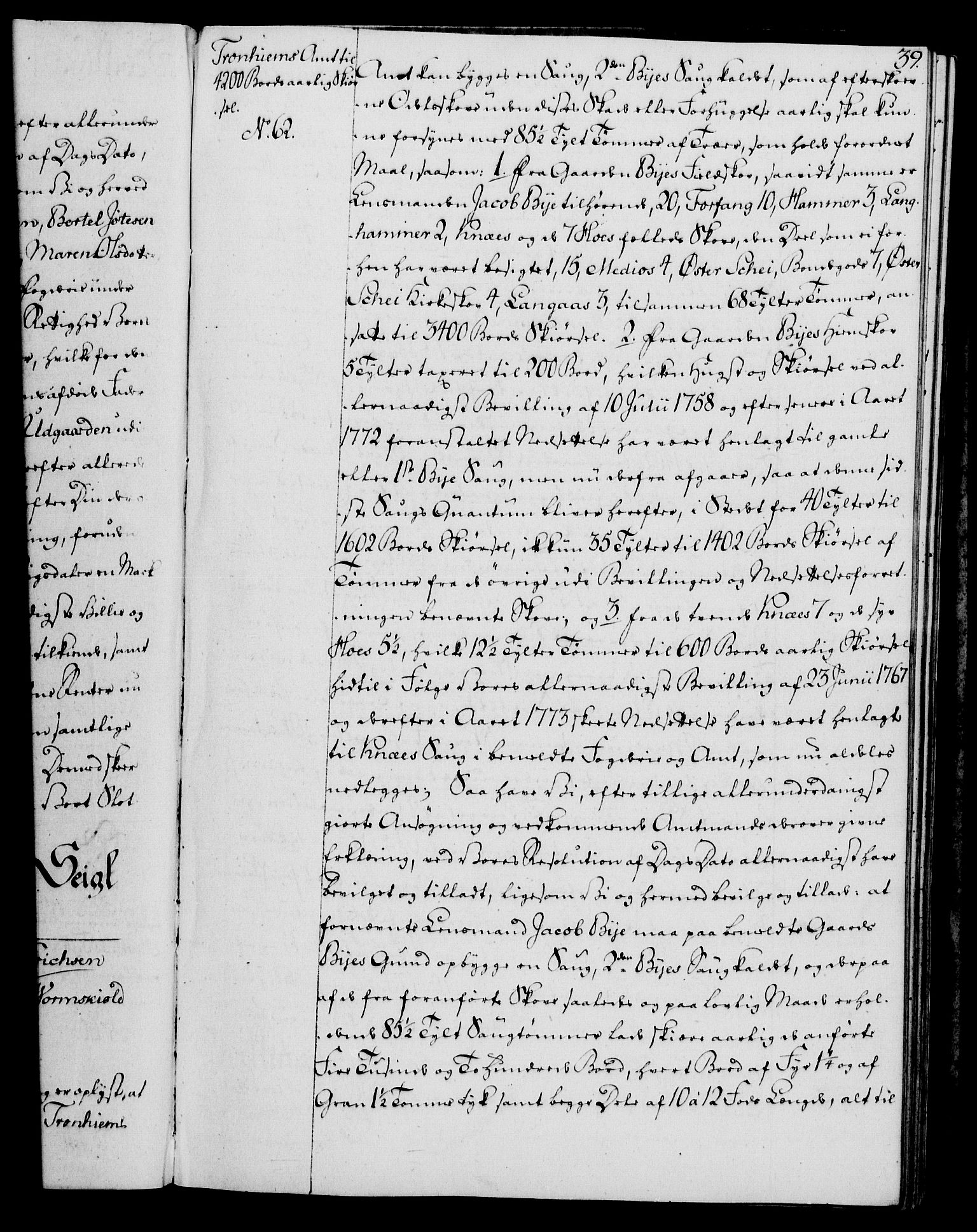 Rentekammeret, Kammerkanselliet, AV/RA-EA-3111/G/Gg/Gga/L0011: Norsk ekspedisjonsprotokoll med register (merket RK 53.11), 1779-1781, p. 39