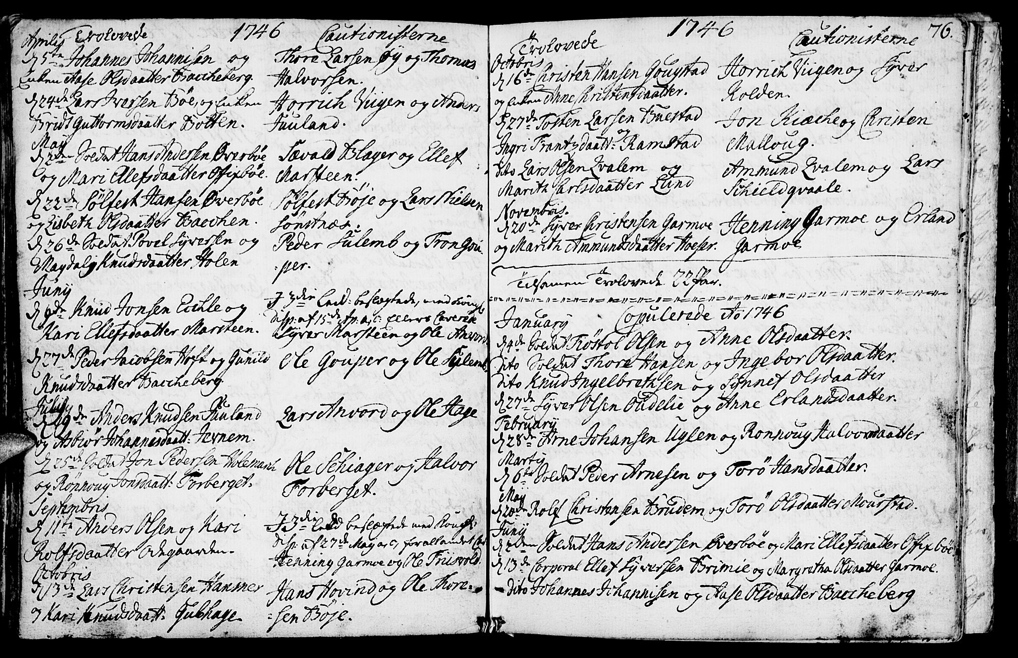 Lom prestekontor, AV/SAH-PREST-070/K/L0001: Parish register (official) no. 1, 1733-1748, p. 76