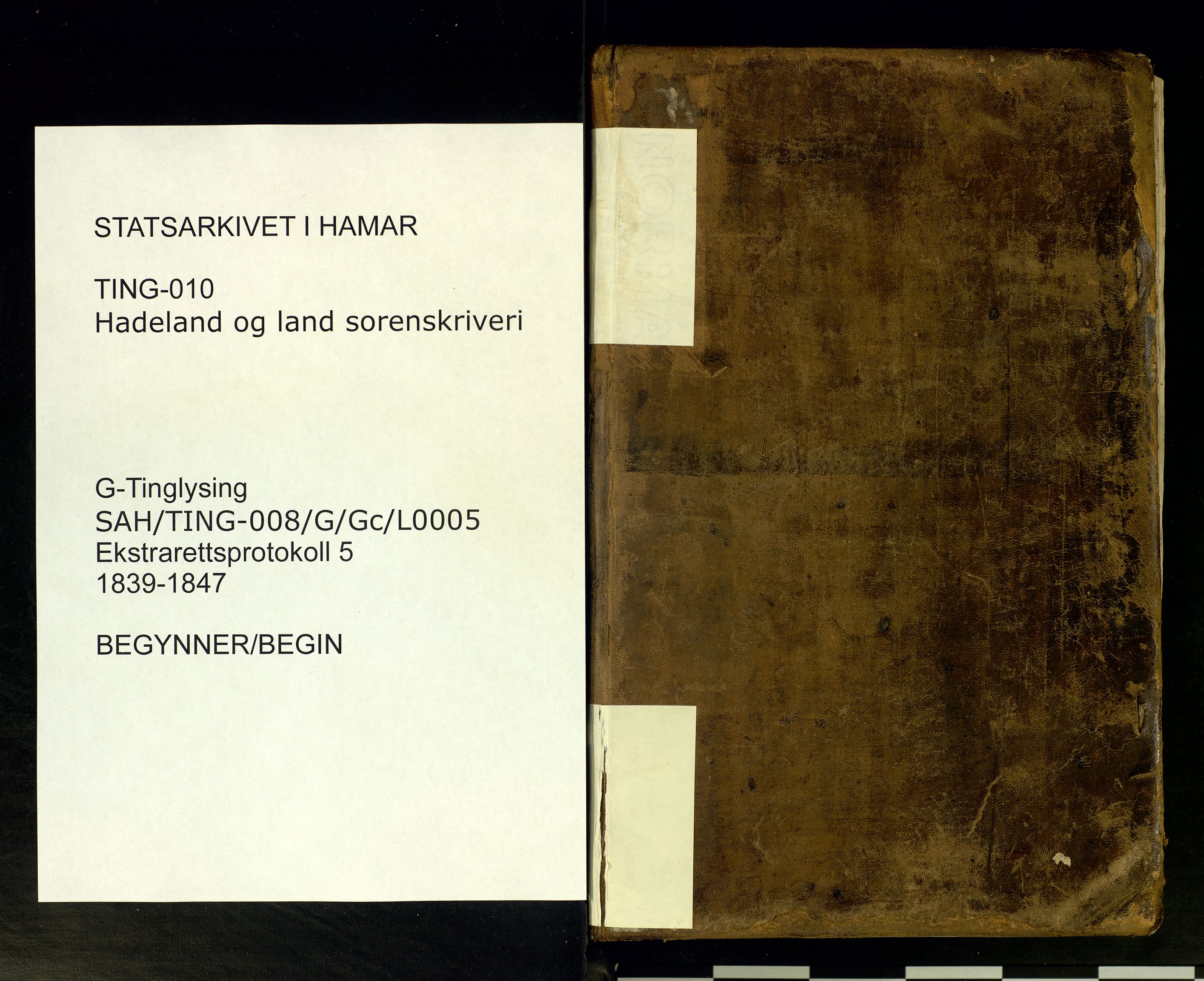 Hadeland og Land tingrett, SAH/TING-010/G/Gc/L0005: Ekstrarettsprotokoll, 1839-1847