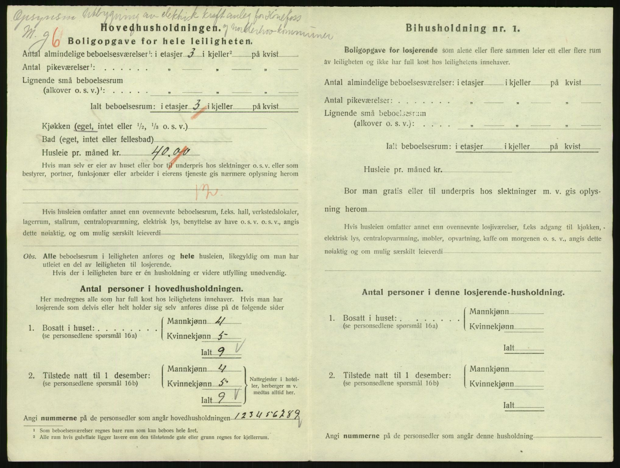 SAKO, 1920 census for Hønefoss, 1920, p. 1489