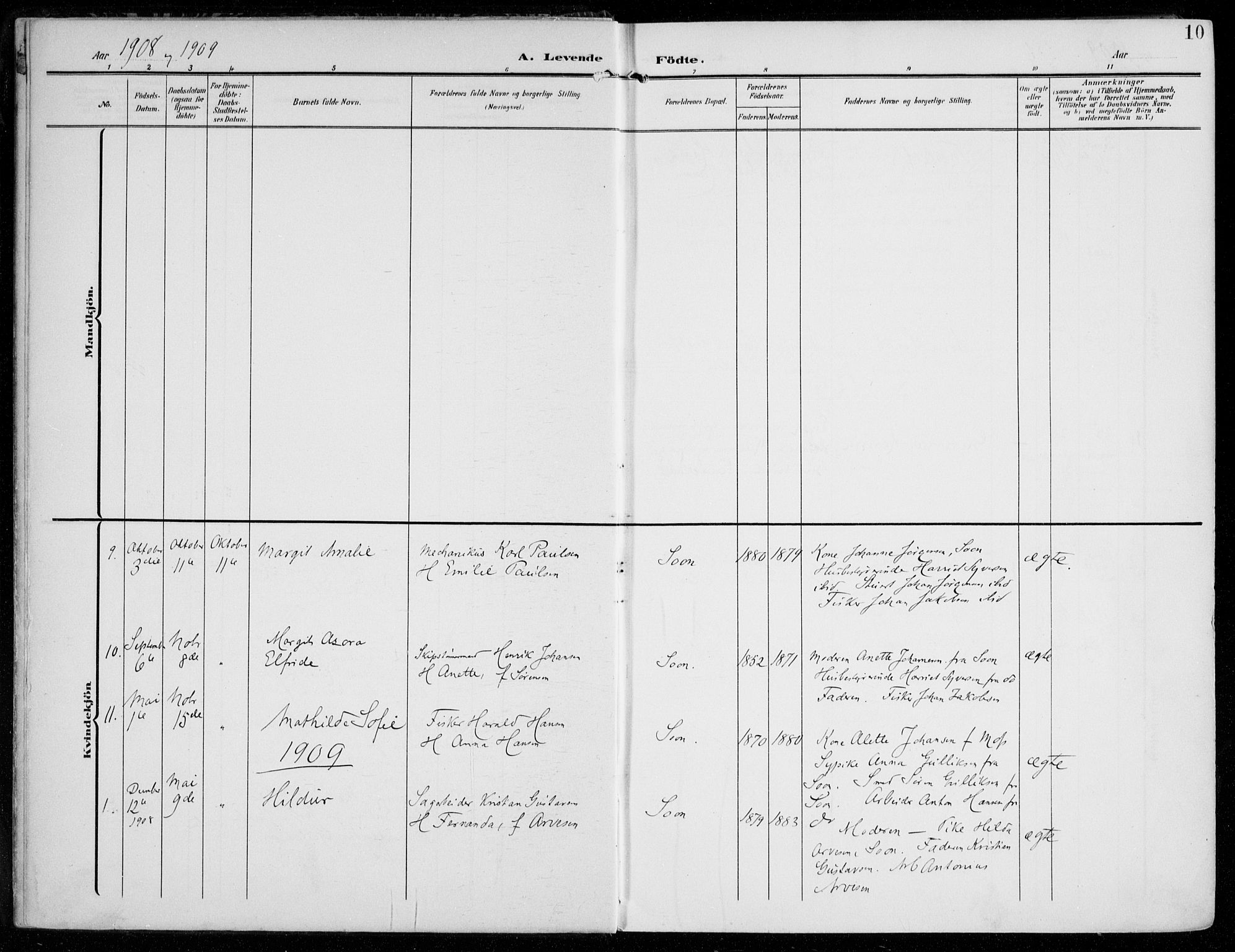 Vestby prestekontor Kirkebøker, SAO/A-10893/F/Fc/L0002: Parish register (official) no. III 2, 1906-1940, p. 10