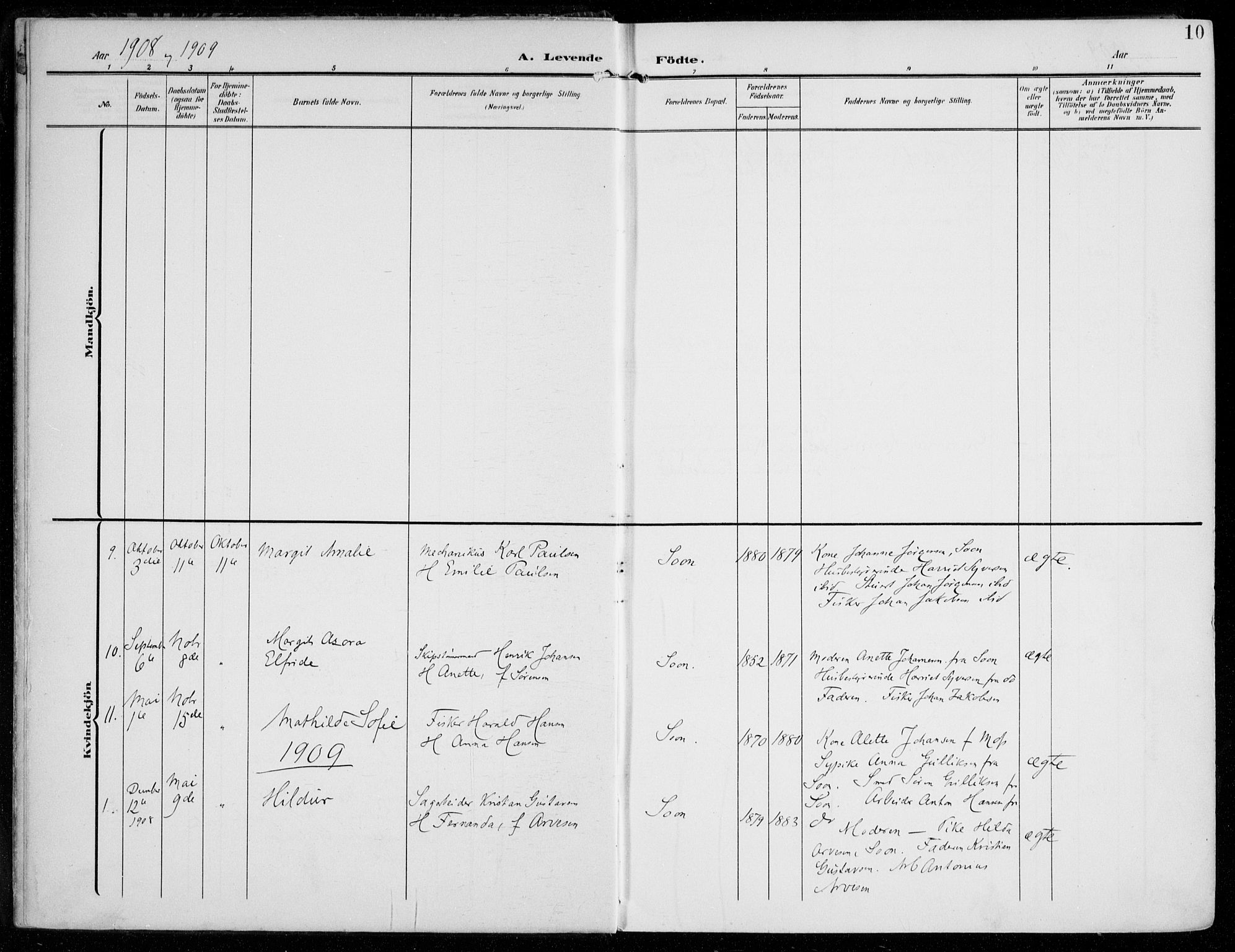 Vestby prestekontor Kirkebøker, AV/SAO-A-10893/F/Fc/L0002: Parish register (official) no. III 2, 1906-1940, p. 10