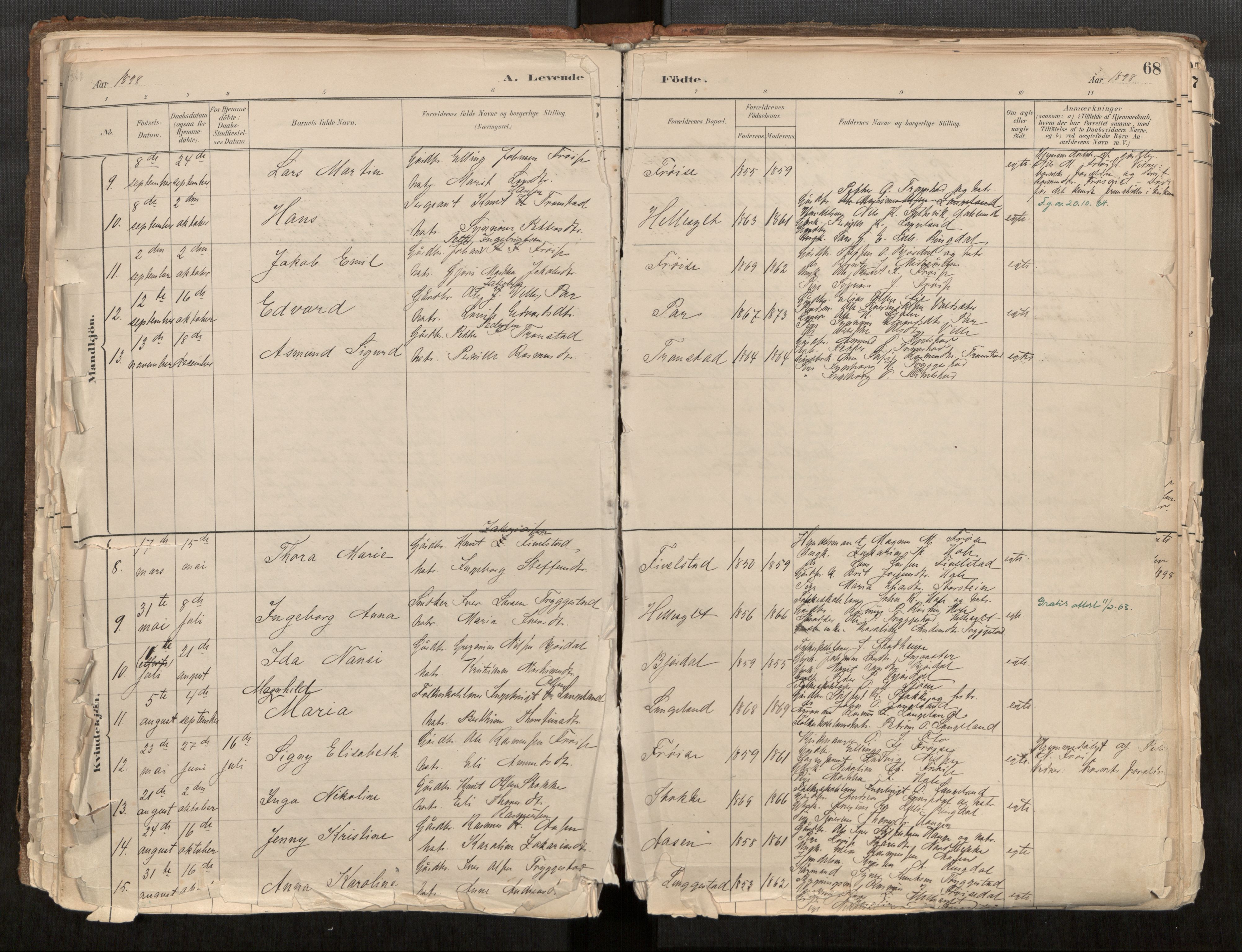 Sunnylven sokneprestkontor, AV/SAT-A-1007: Parish register (official) no. 517A08, 1882-1939, p. 68