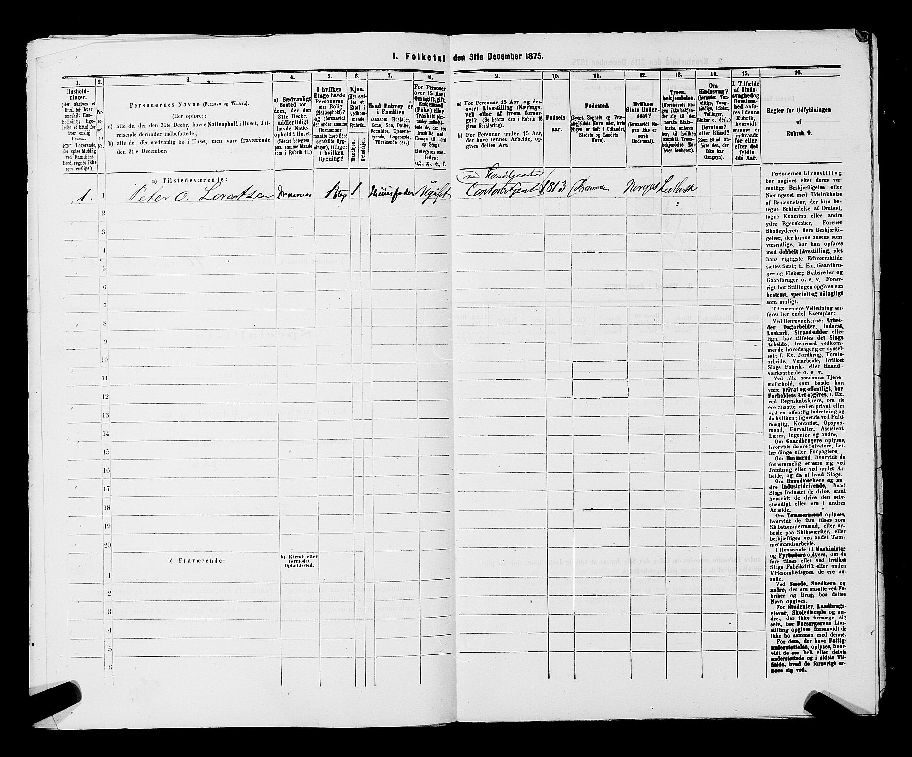 SAKO, 1875 census for 0602 Drammen, 1875, p. 3457