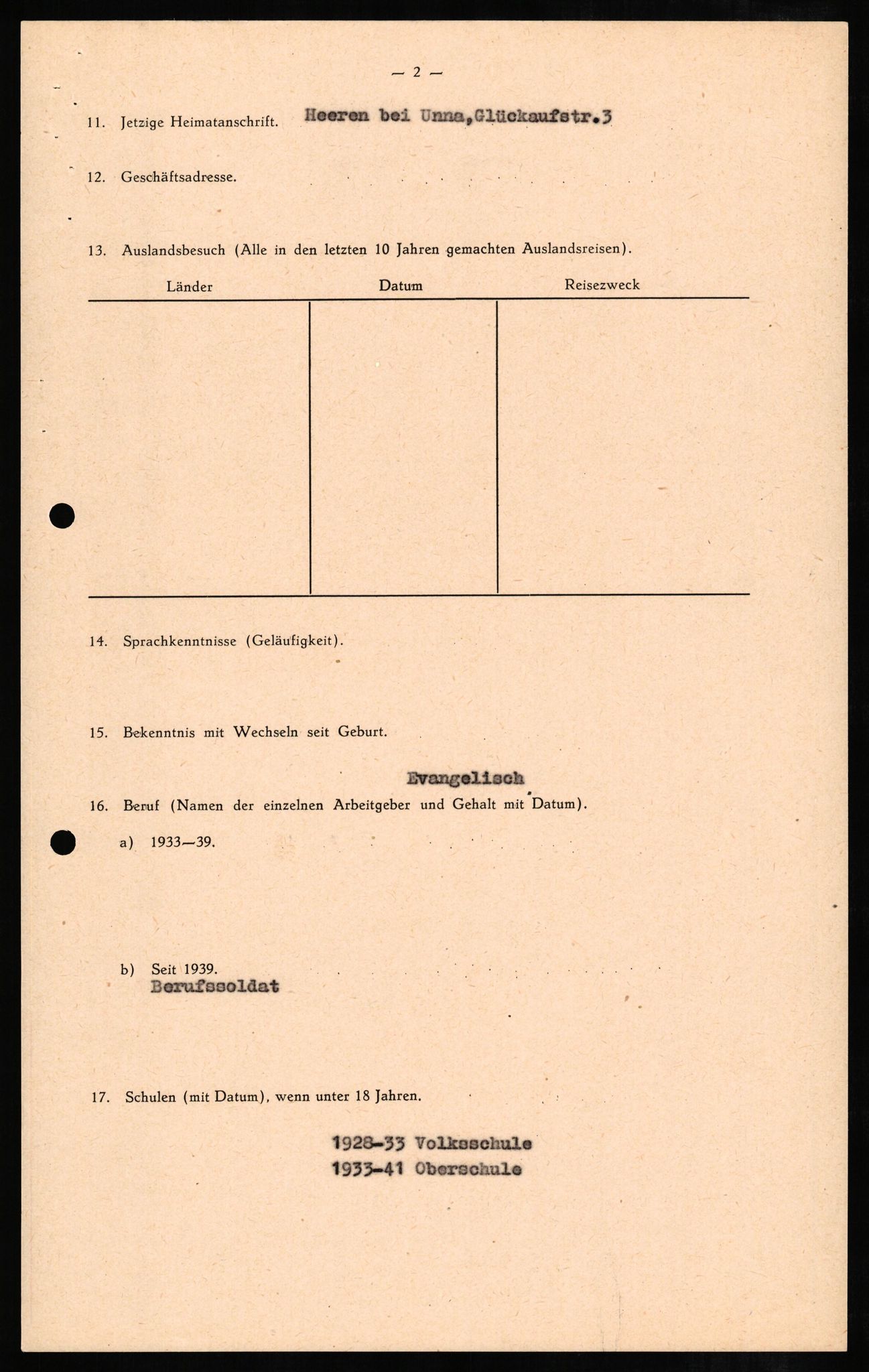 Forsvaret, Forsvarets overkommando II, RA/RAFA-3915/D/Db/L0005: CI Questionaires. Tyske okkupasjonsstyrker i Norge. Tyskere., 1945-1946, p. 358