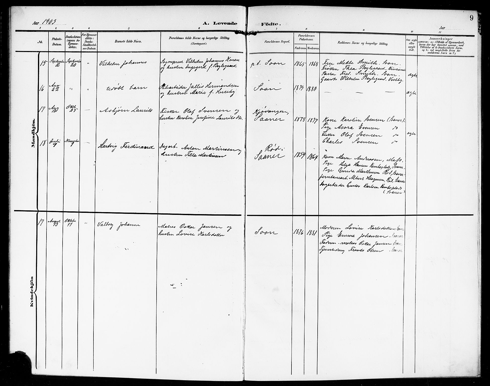 Vestby prestekontor Kirkebøker, AV/SAO-A-10893/G/Gb/L0002: Parish register (copy) no. II 2, 1903-1914, p. 9