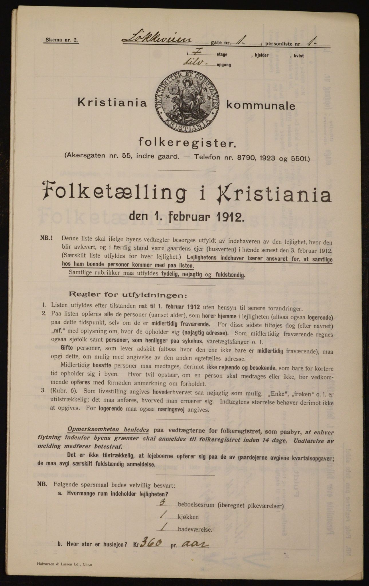 OBA, Municipal Census 1912 for Kristiania, 1912, p. 59017