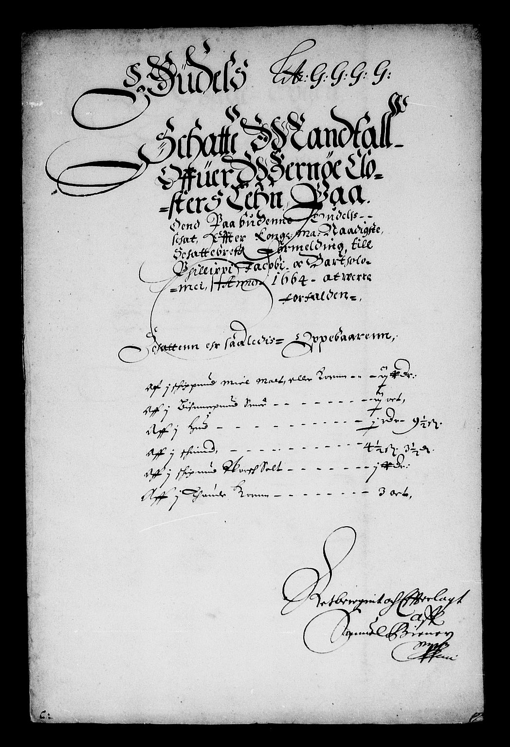 Rentekammeret inntil 1814, Reviderte regnskaper, Stiftamtstueregnskaper, Landkommissariatet på Akershus og Akershus stiftamt, AV/RA-EA-5869/R/Ra/L0024: Landkommissariatet på Akershus, 1664