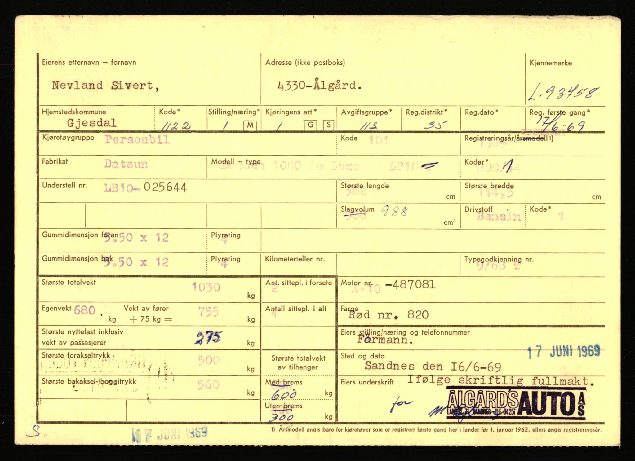 Stavanger trafikkstasjon, AV/SAST-A-101942/0/F/L0076: L-92500 - L-97099, 1930-1971, p. 545