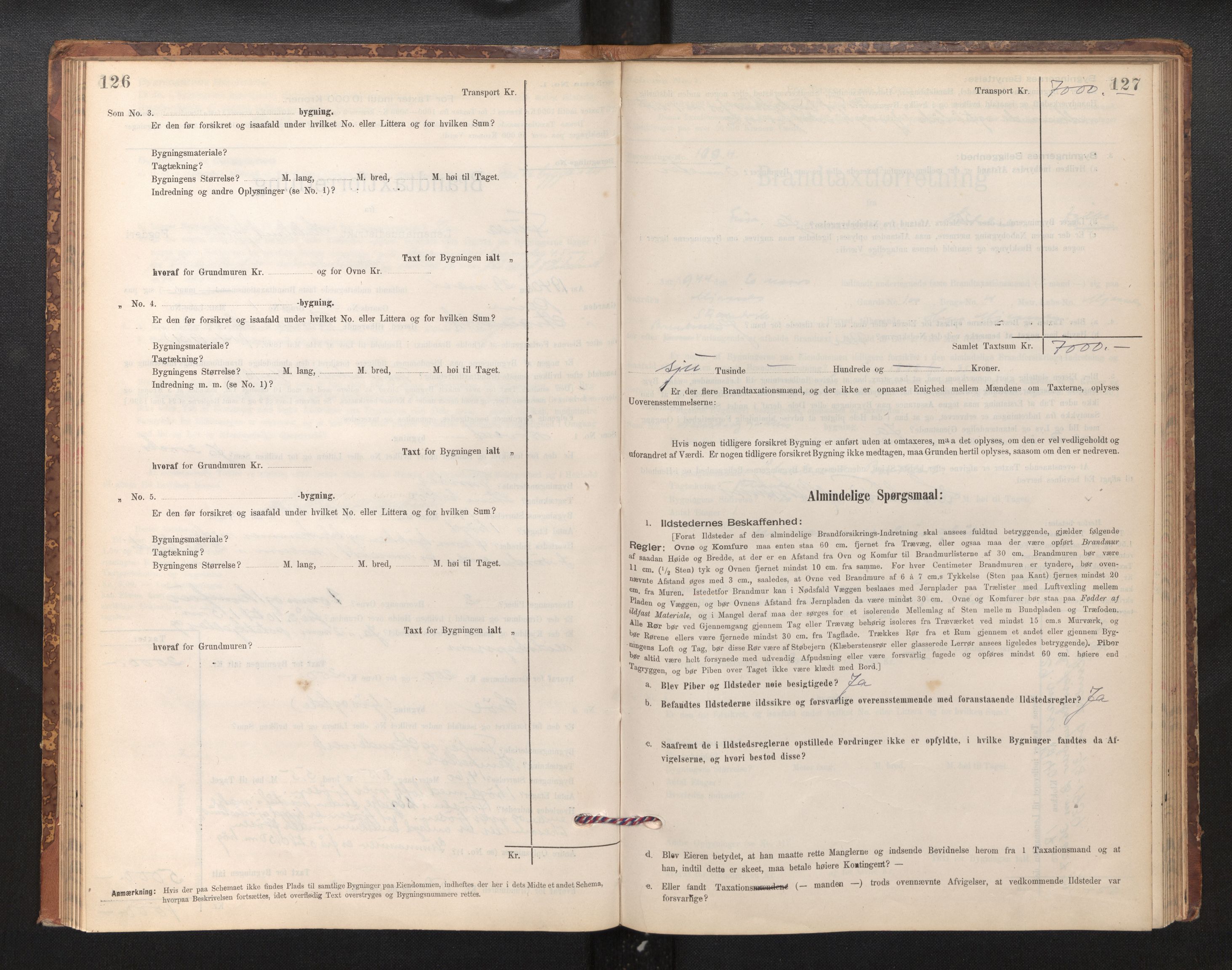 Lensmannen i Fusa, SAB/A-32401/1/0012/L0003: Branntakstprotokoll, skjematakst, 1895-1950, p. 126-127