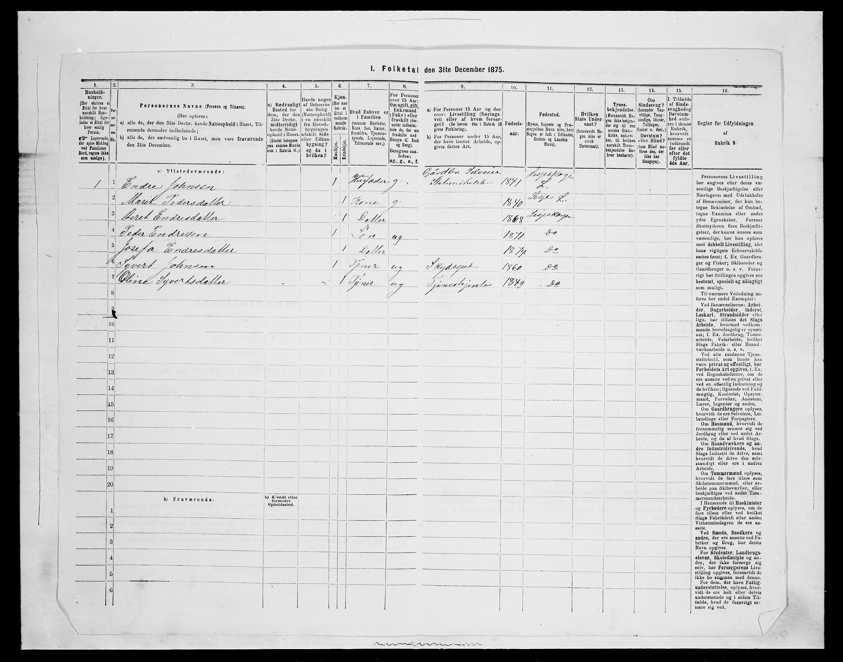 SAH, 1875 census for 0512P Lesja, 1875, p. 85