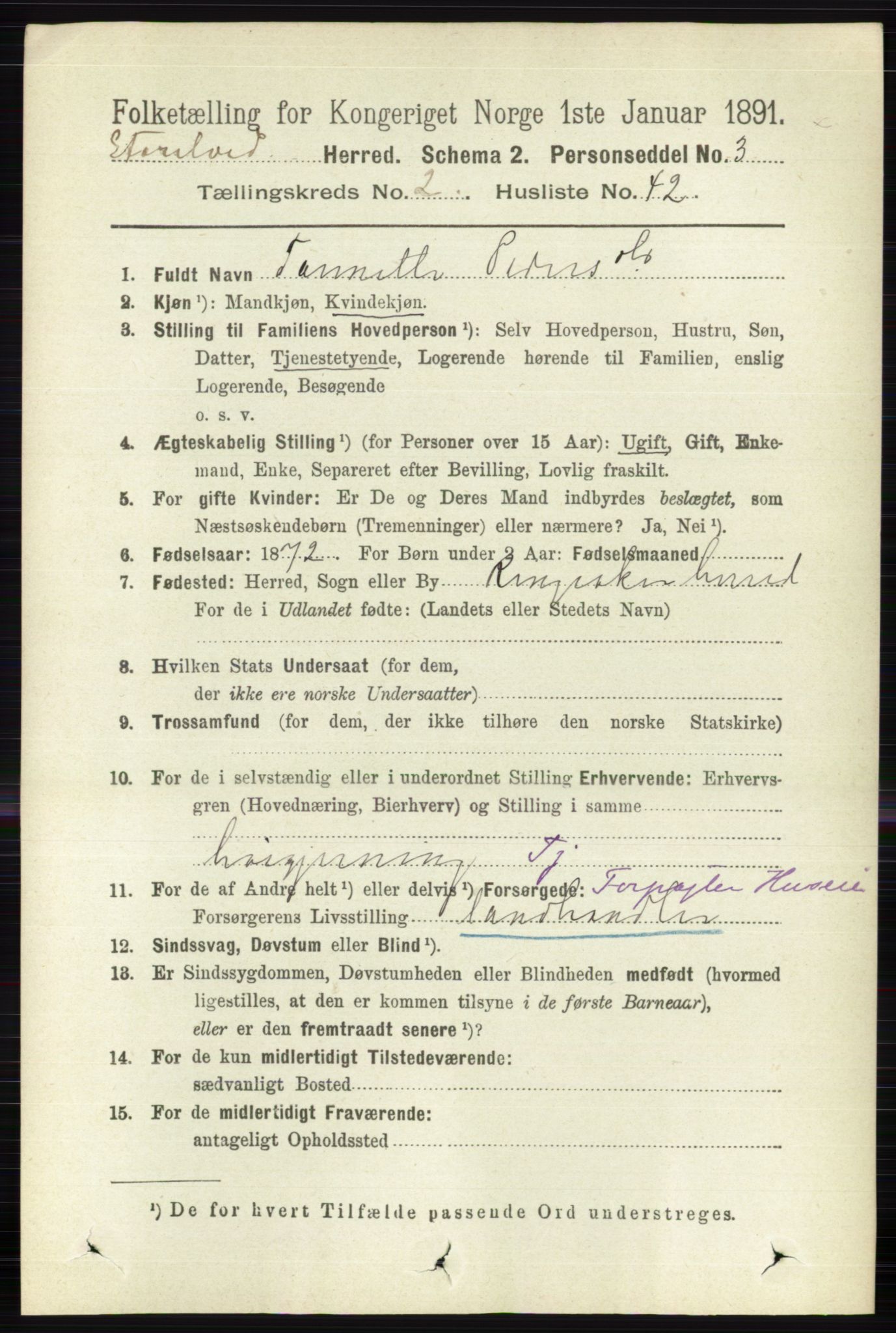 RA, 1891 census for 0430 Stor-Elvdal, 1891, p. 661