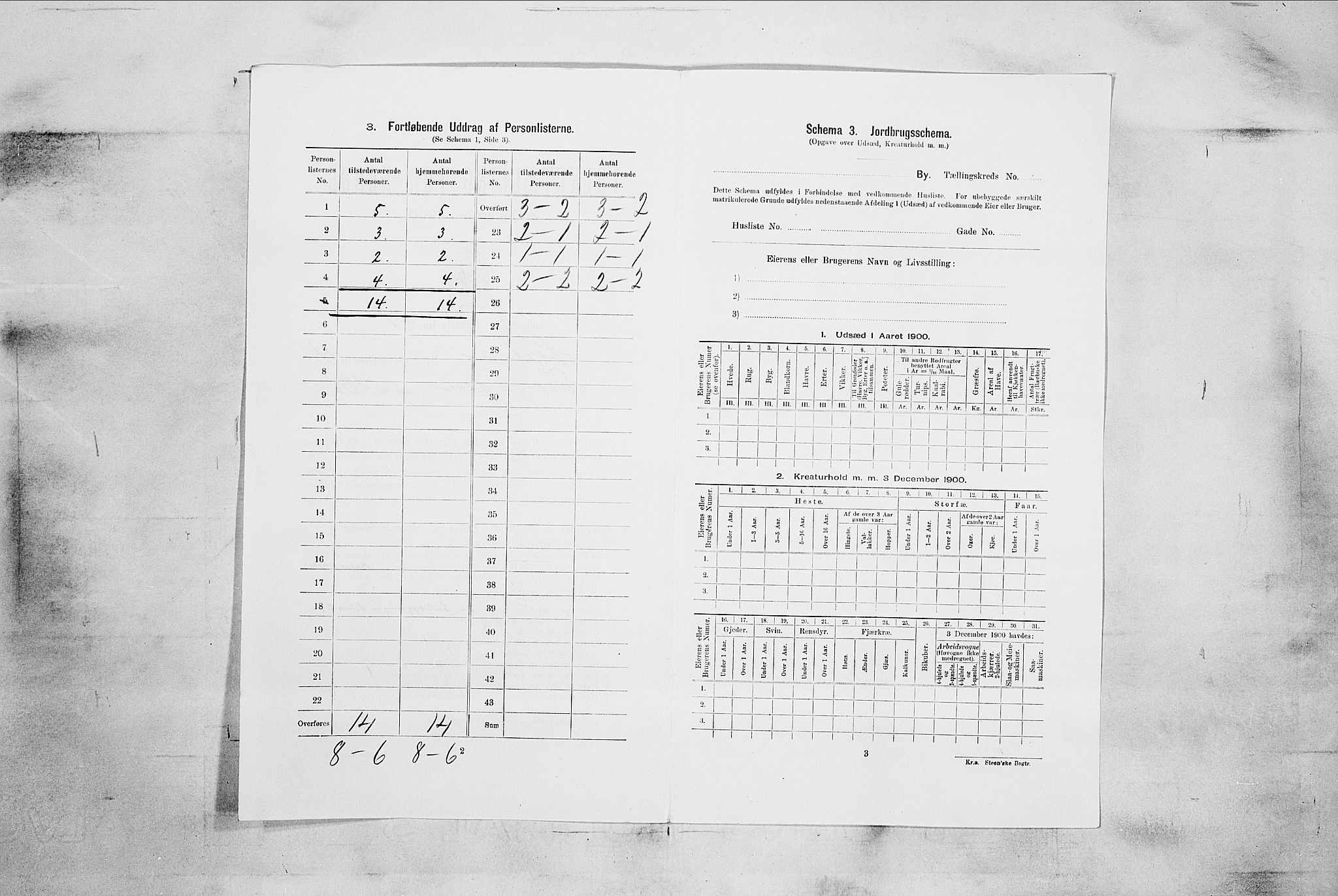 RA, 1900 census for Horten, 1900, p. 3053