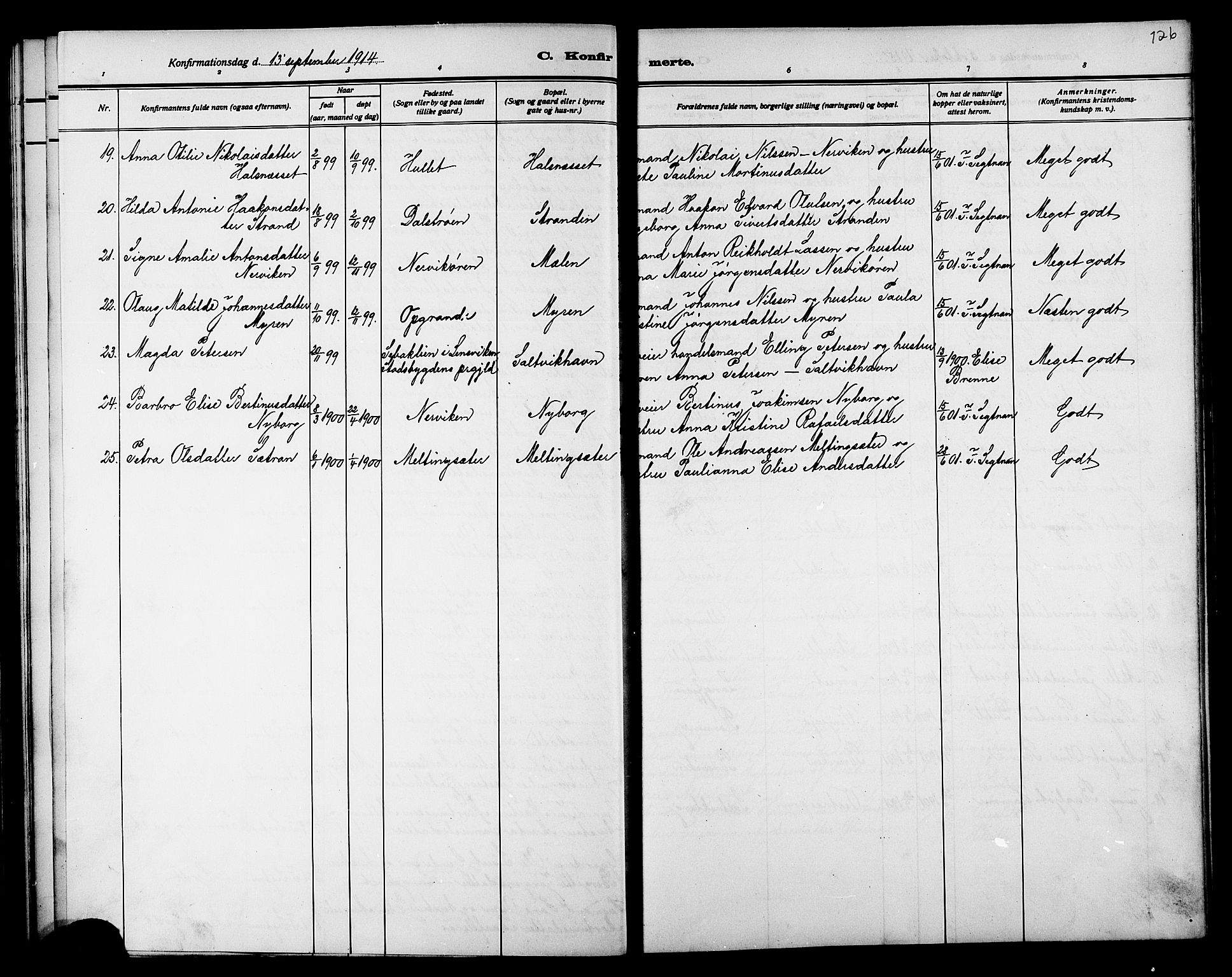 Ministerialprotokoller, klokkerbøker og fødselsregistre - Nord-Trøndelag, AV/SAT-A-1458/733/L0327: Parish register (copy) no. 733C02, 1888-1918, p. 126