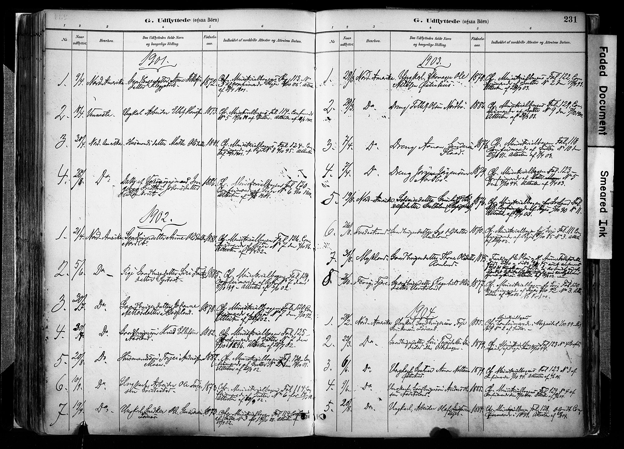 Evje sokneprestkontor, AV/SAK-1111-0008/F/Fa/Faa/L0007: Parish register (official) no. A 7, 1884-1909, p. 231