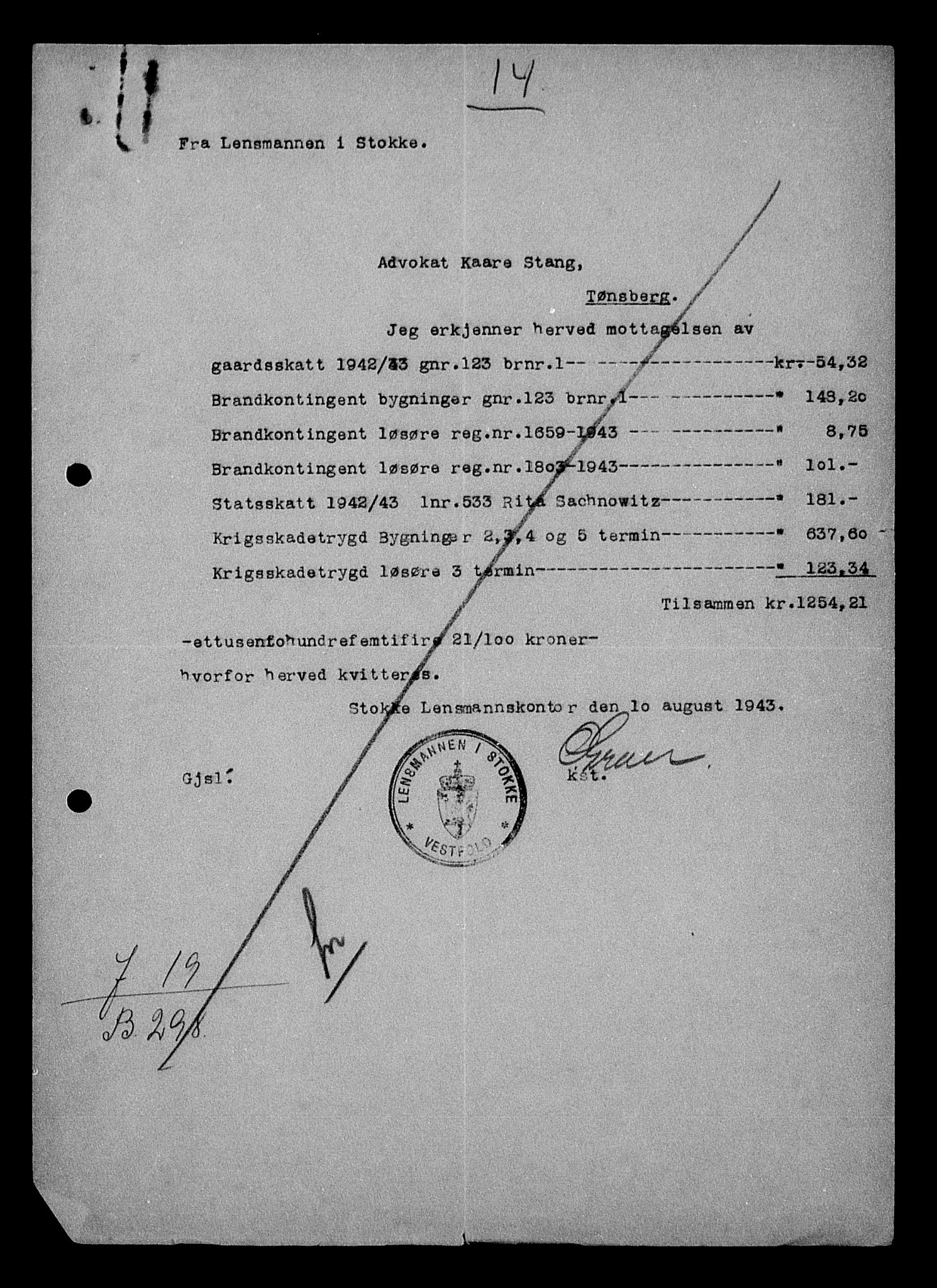 Justisdepartementet, Tilbakeføringskontoret for inndratte formuer, AV/RA-S-1564/H/Hc/Hcd/L1005: --, 1945-1947, p. 146